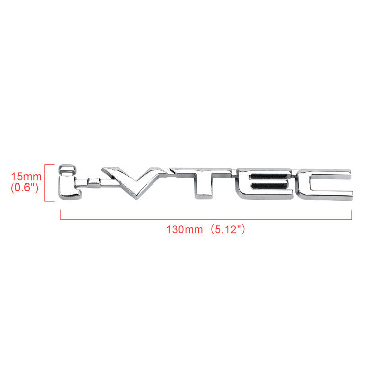 Autocollants 3D en métal pour coffre de voiture i-VTEC, emblème turbo arrière, argent