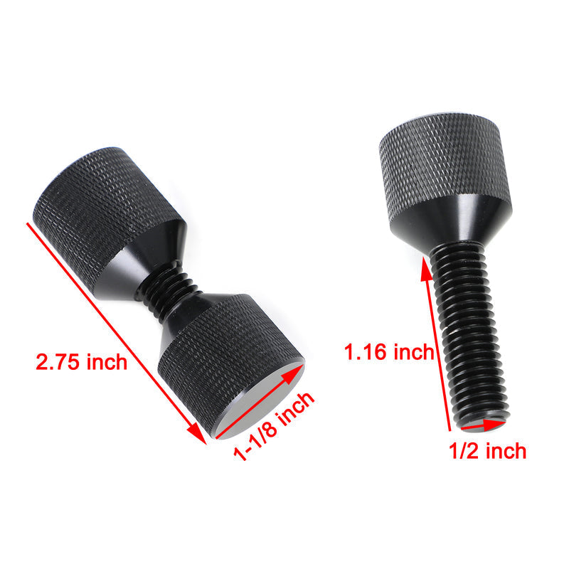 Petites goupilles moletées à deux trous de 1-1/8 po en aluminium avec filetage amovible