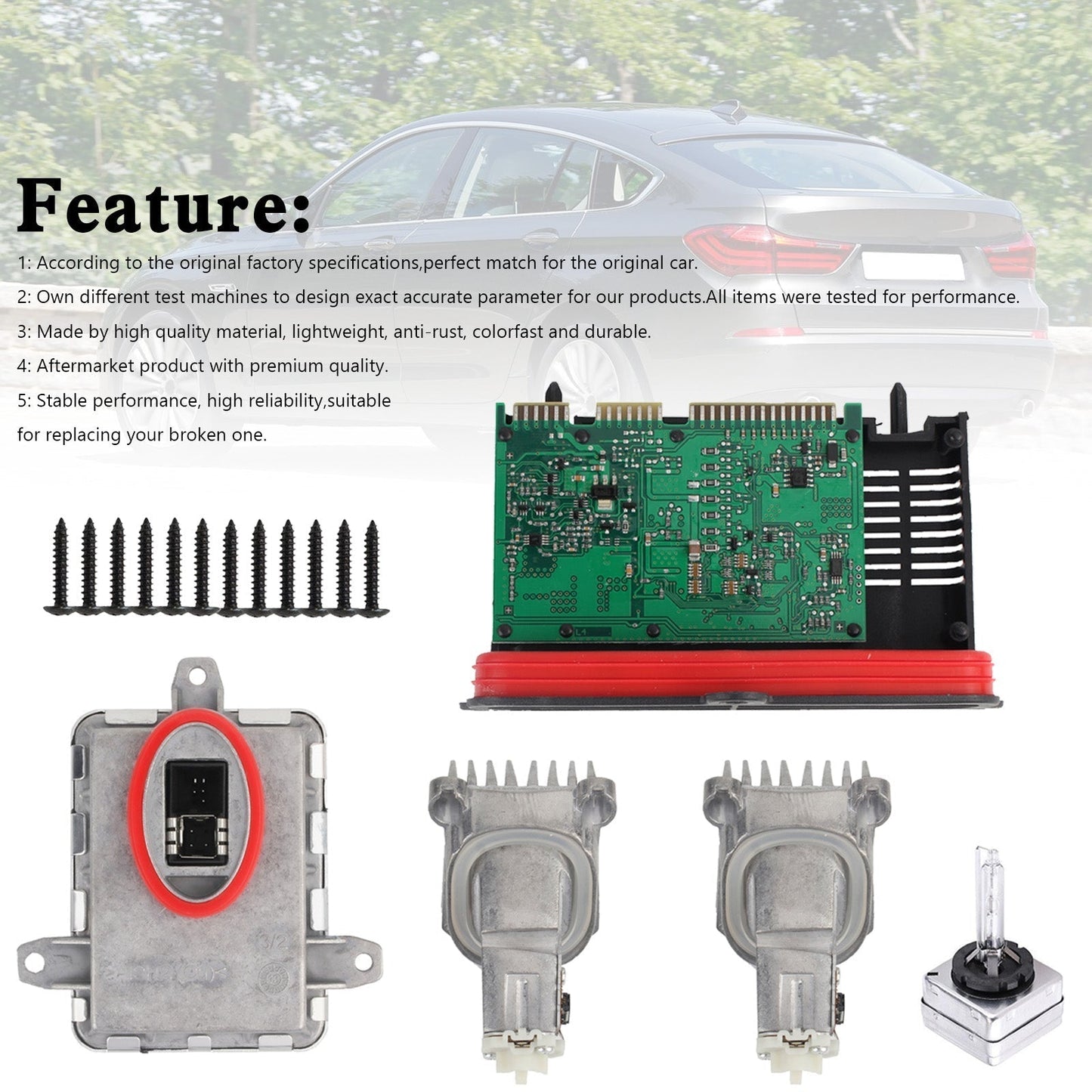 Kit de diodes et modules LED pour ampoules ballast au xénon BMW Série 5 528i 550i M5 2014-2016 (63117355073 et 63117318327)