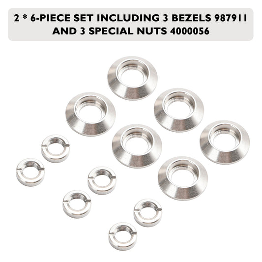 1972-1986 Jeep CJ5 CJ7 CJ8 2������ Dash Switch Bezel & Nut Set for Lights Wiper Fan 987911