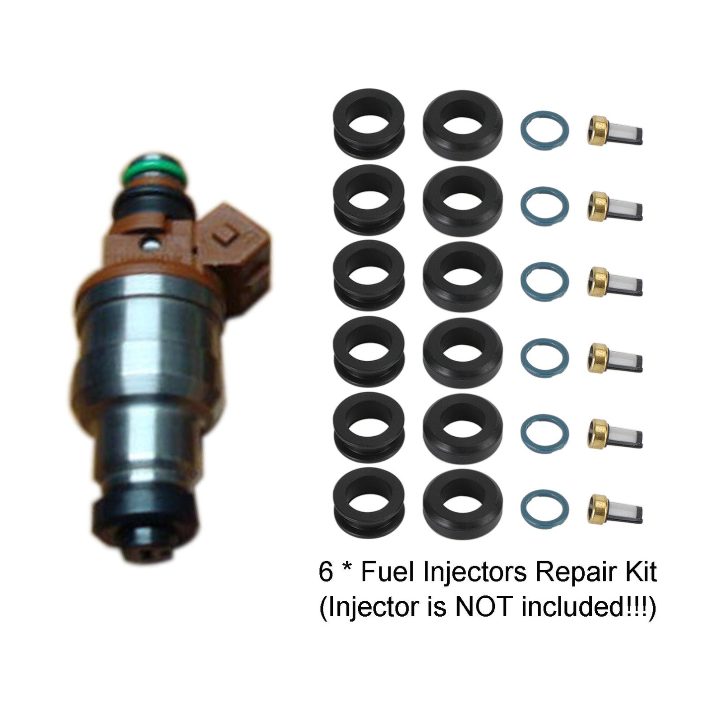 Dodge Stealth 1991-1996 6PCS Fuel Injectors Seal O-Ring Kit 18-10066 INP-014 MD164888