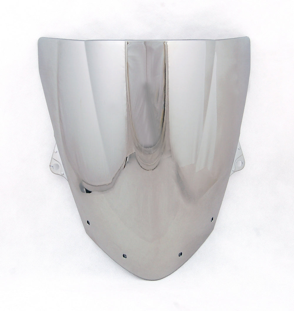 Pare-brise double bulle pour Kawasaki ZX6R 2009-14 ZX10R 08-10 Chrome