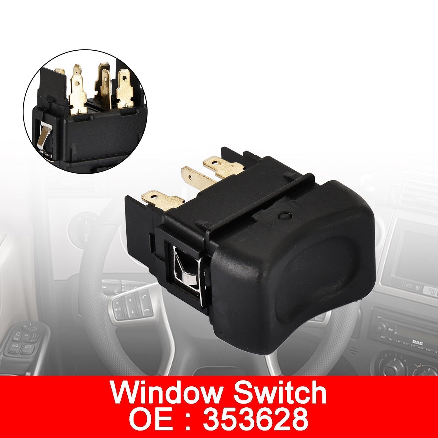Bouton de commande de vitre électrique Scania Série 3, Série 4, Série 43, Série 353628