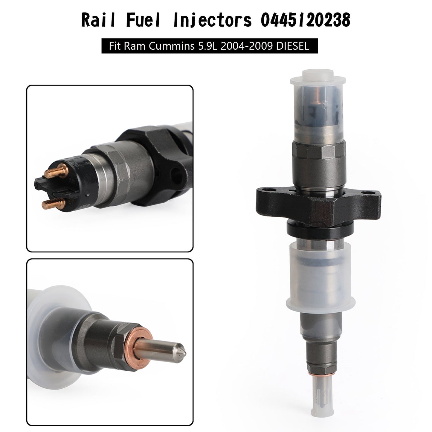2004-2009 Dodge Ram Cummins 5.9L DIESEL 6pcs Rail Fuel Injectors 0445120238