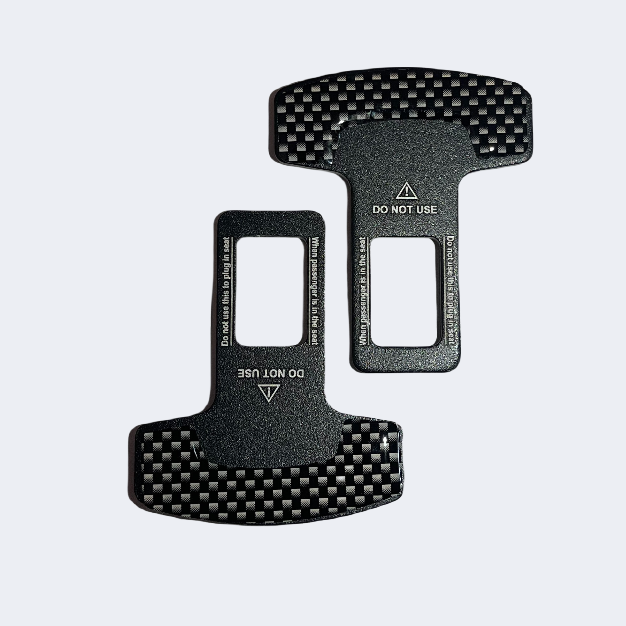 Hebilla universal para cinturón de seguridad de coche, 4 unidades, fibra de carbono, clip de tope para alarma de coche.