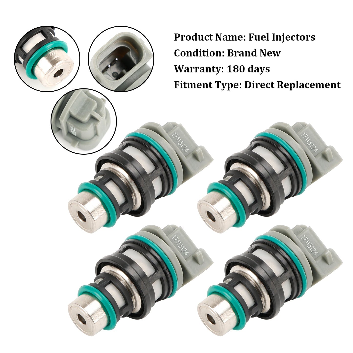 4PCS Fuel Injectors 17113124 Fit For Chevy Fit For Buick Pontiac 2.2L 17113197