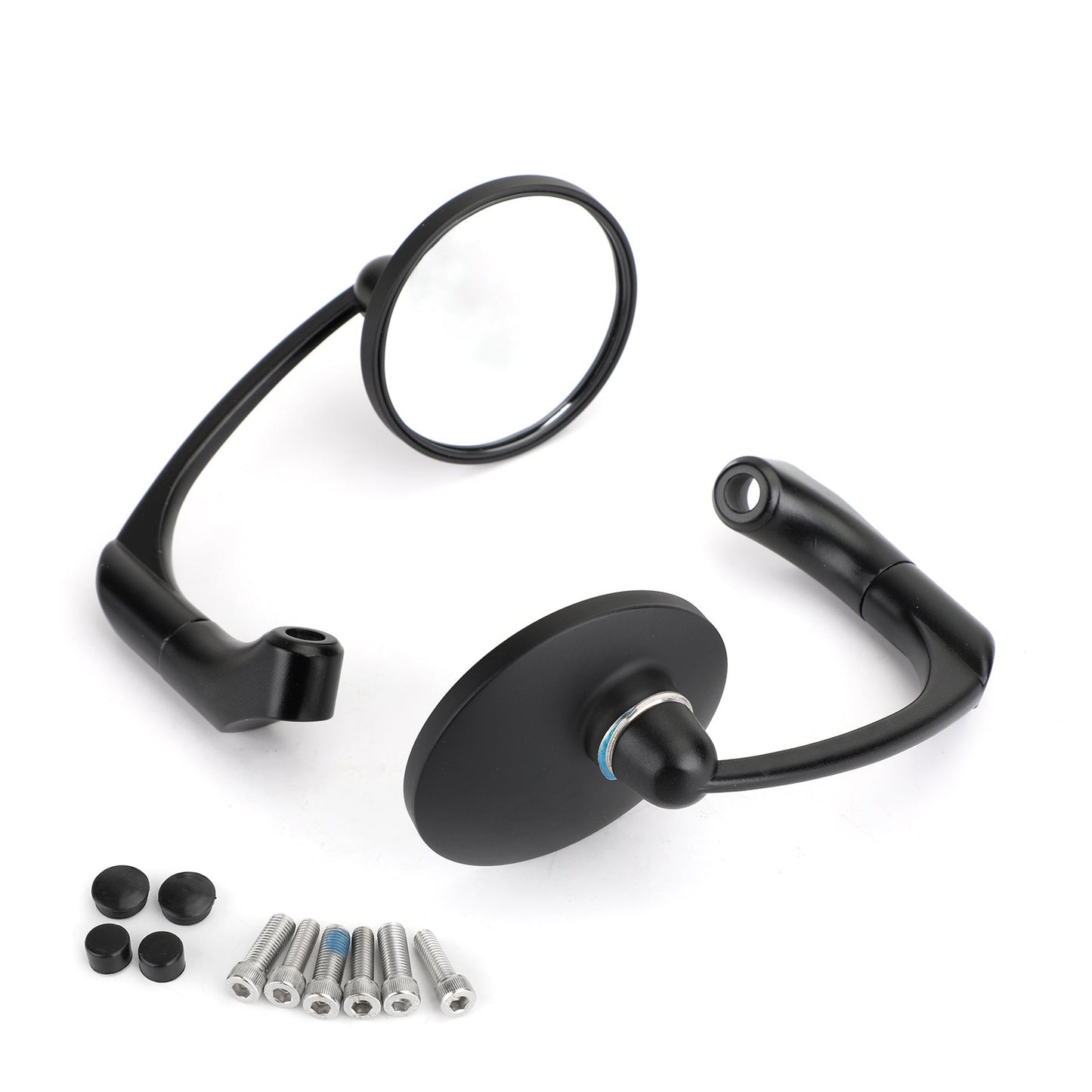 Paire de rétroviseurs ronds rétro M8 M10 en L pour motos personnalisées Cafe Racer Bobber