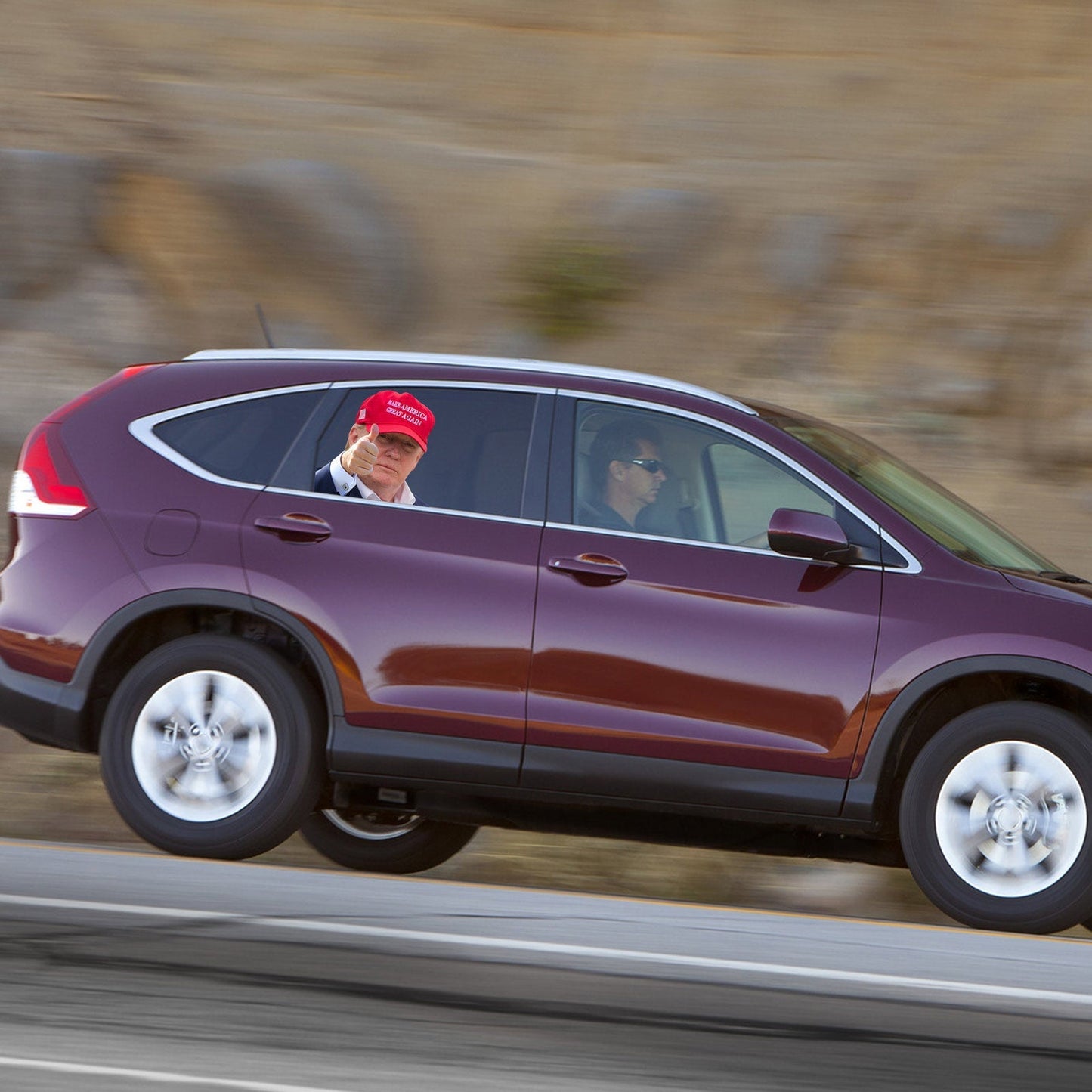 Autocollant pour vitre de voiture, taille réelle, passager, voyage avec le président Trump 2020 R