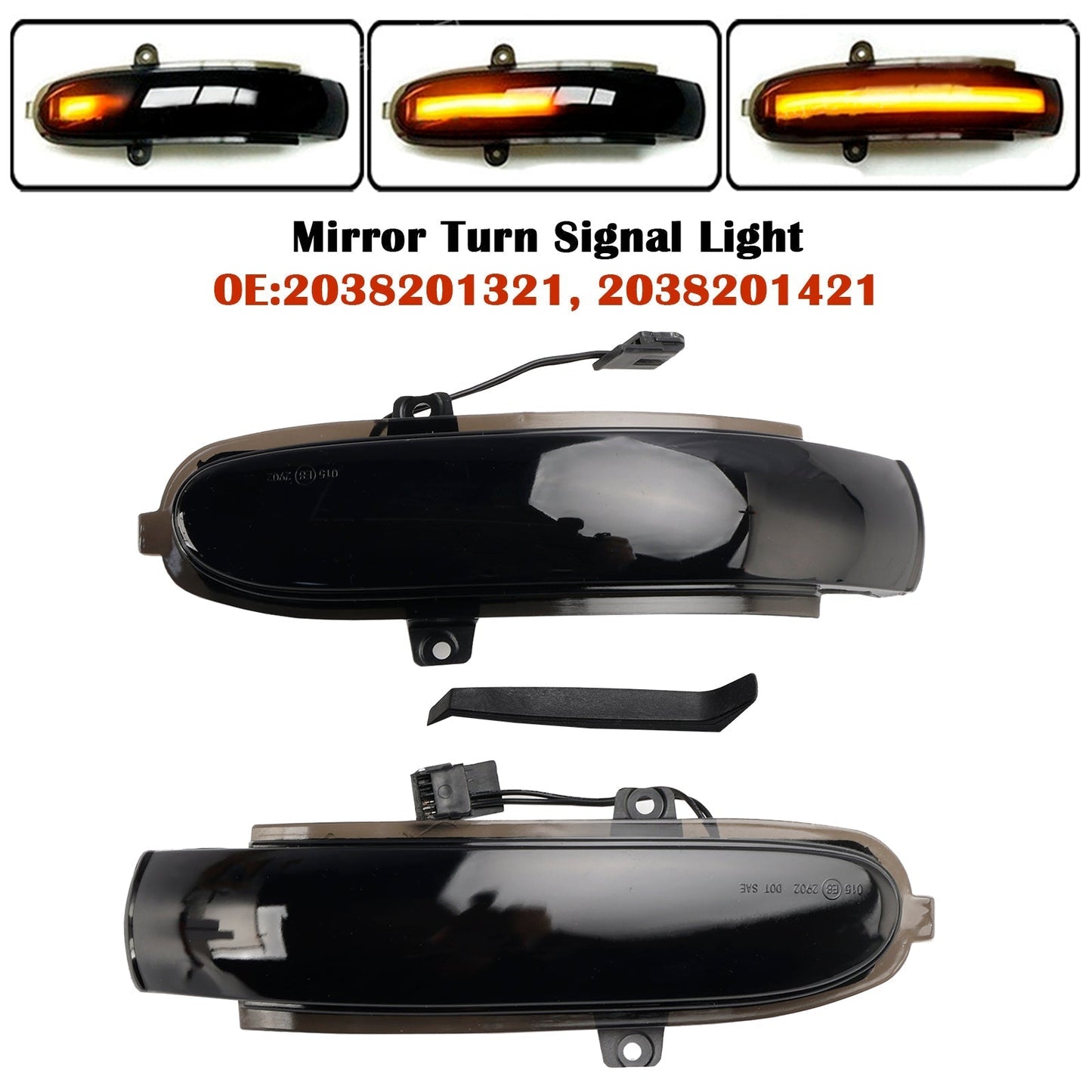 2002-2007 Mercedes-Benz E-Class W211 S211 Smoked Led Sequential Side Mirror Turn Signal Light 2038201321