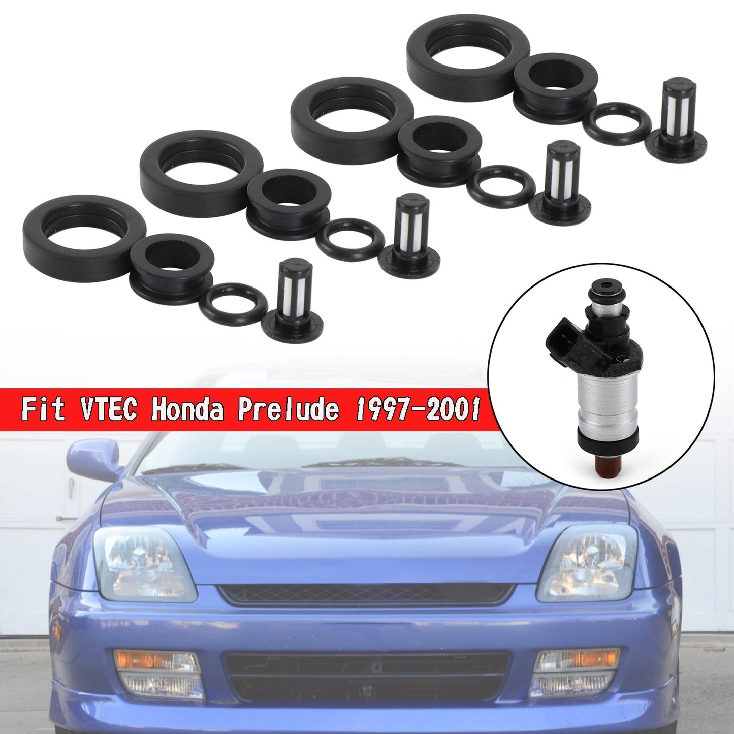 1996-2000 Honda Civic/ 1998-2002 Accord/ 1997-2001 Prelude 4PCS Fuel Injectors Repair Kit 06164P2J000