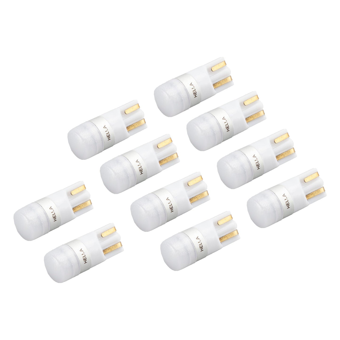 Lot de 10 ampoules LED rétrofit HELLA 158 W LED/T10 W5W 12 V 1 W W2.1X9.5D 6 000 K