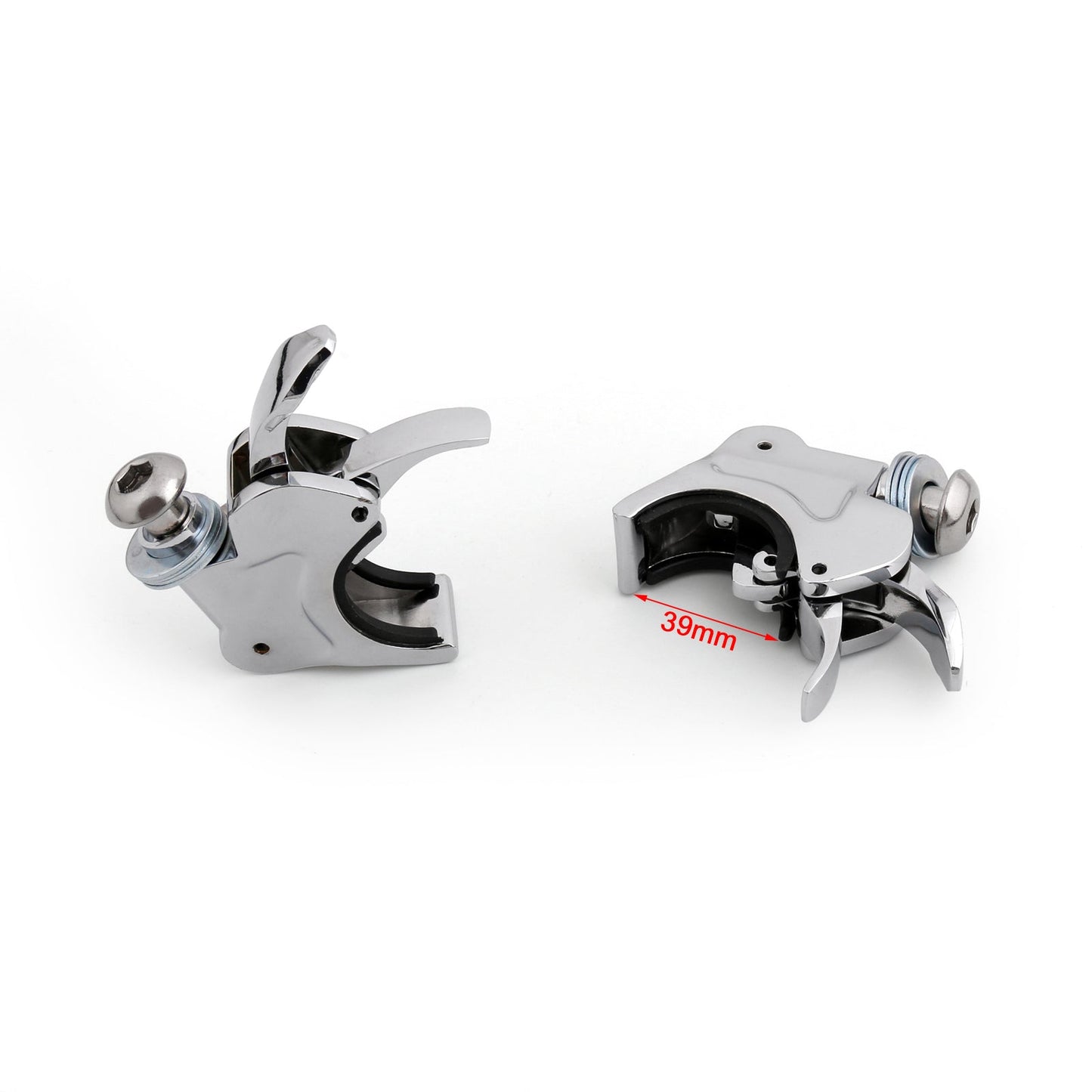 Colliers de serrage chromés pour pare-brise 39 mm pour Harley Dyna Sportster XL 883 1200
