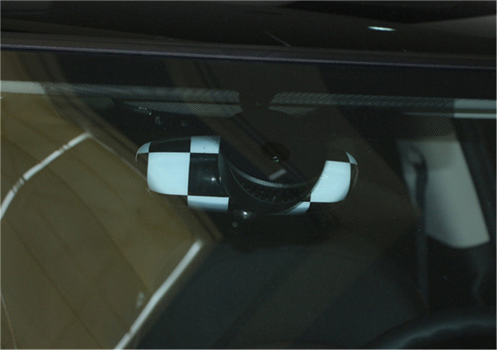 Coque de rétroviseur à carreaux noirs pour BMW MINI Cooper R55 R56