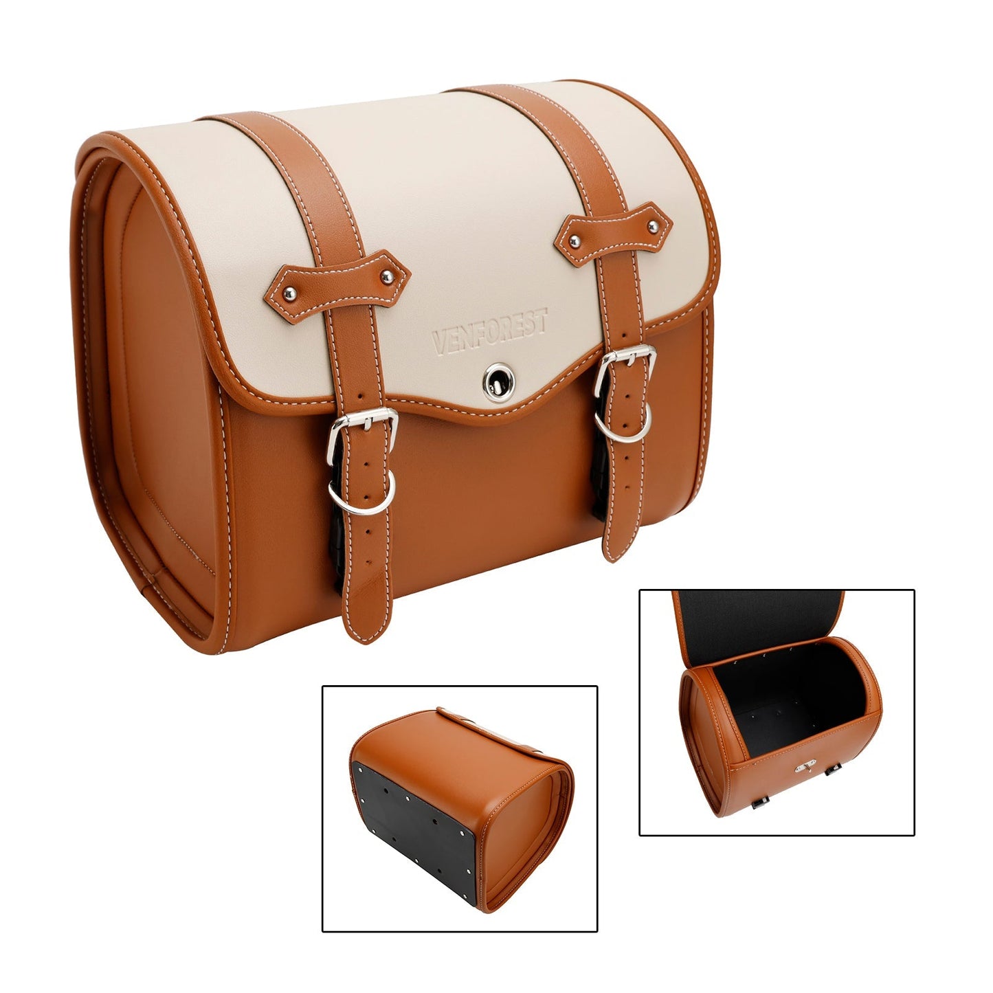 Saddlebag Side Storage Tail Bag Universal Color Matching Pu For Motorcycle