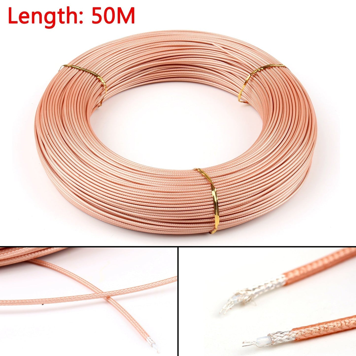 Câble coaxial RF RG316, connecteur 50 ohms, M17/113, câble blindé, 50 m