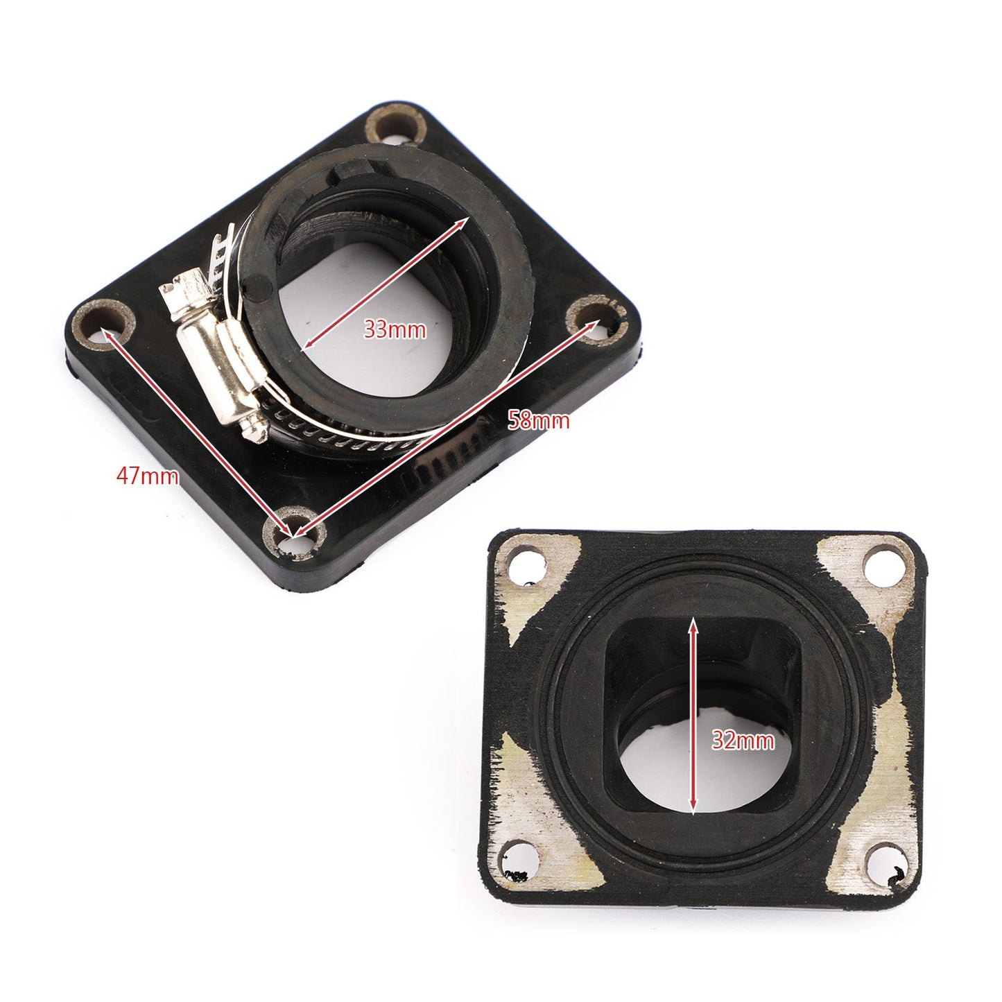 Bride de soufflet de collecteur d'admission pour Yamaha AG MX 100 DT 100 et RT 100 (années 76-83)