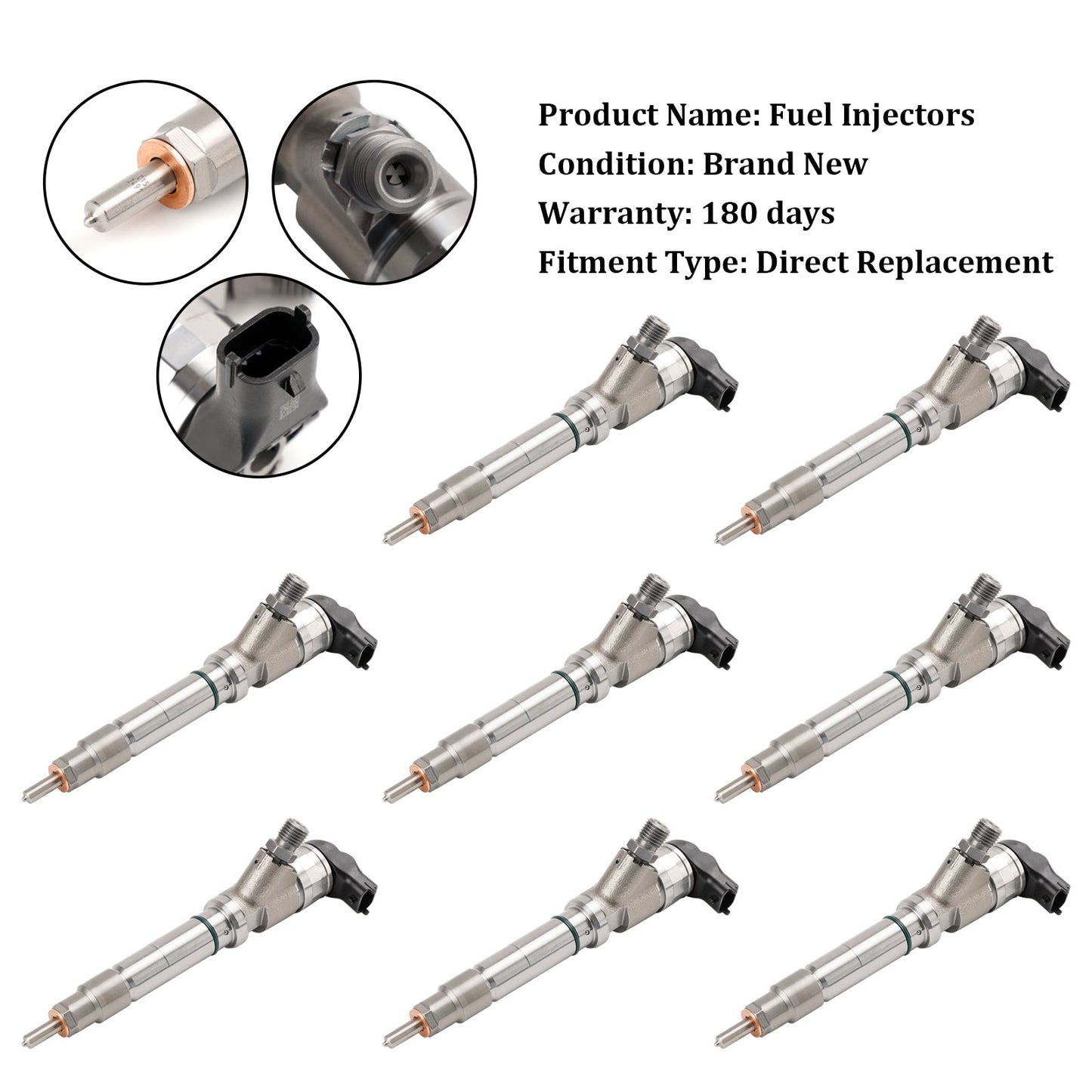 2007 For Chevy Silverado 2500 HD Classic 6.6L V8 DIESEL 8PCS Fuel Injector 0445120042 0445120082 19208742