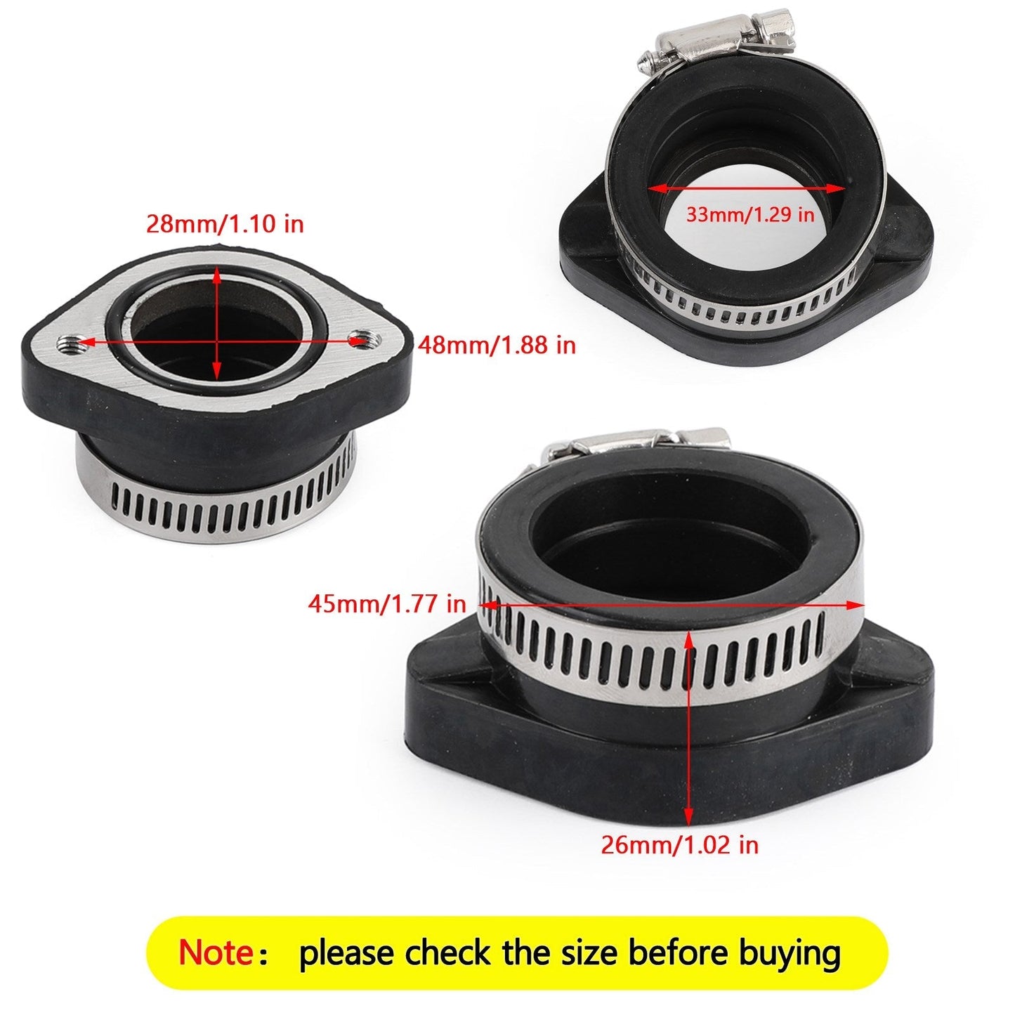 Moteur 110 125 140 150 160cc 2 pièces 28 mm admission carburateur soufflet bride collecteur admission