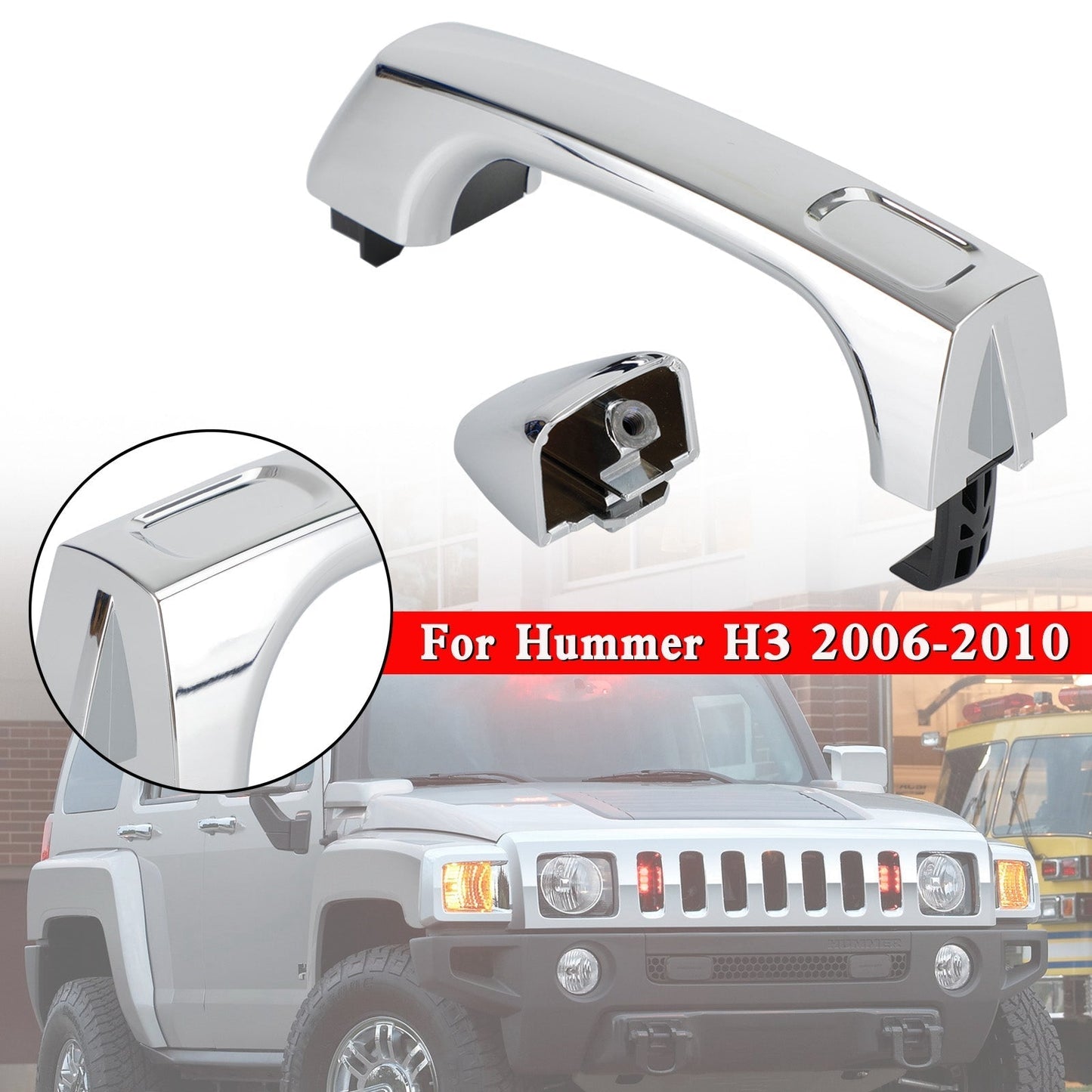 Poignée de porte extérieure chromée pour Hummer H3T 2009-2010 1253074667 15296932