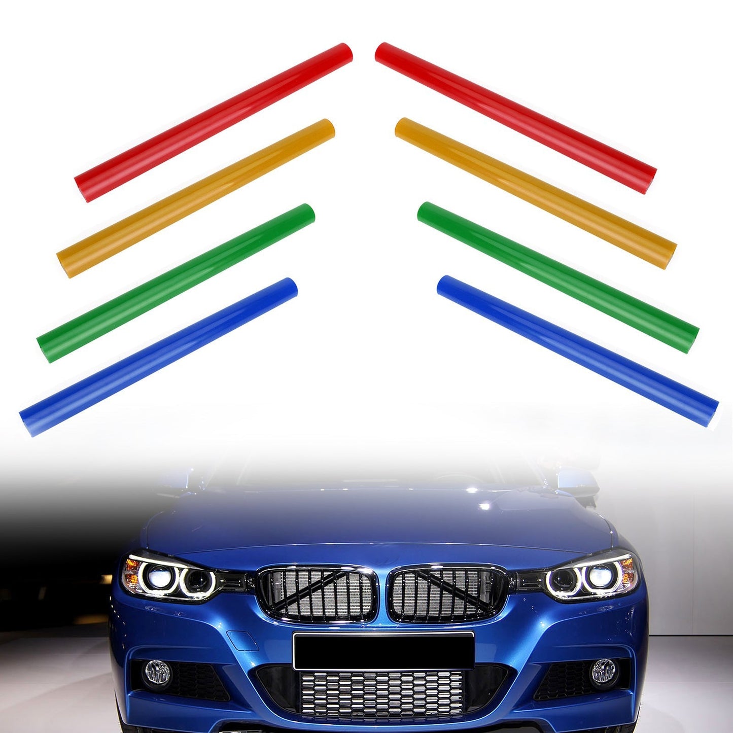 Barre de calandre en V pour BMW F30 F31 F32 F33 F34 F35 Bleu Rouge Jaune Vert Orange Blanc