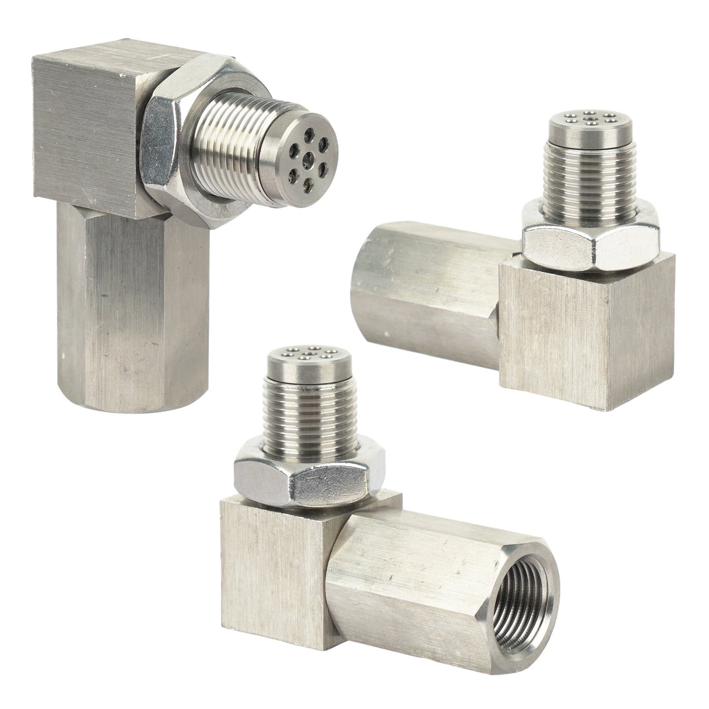 Adaptador de sensor de O2 CEL de 90 grados M18 x 1,5 de ajuste universal con minicat Fix P0420 Eliminador de luz de verificación del motor Champoo