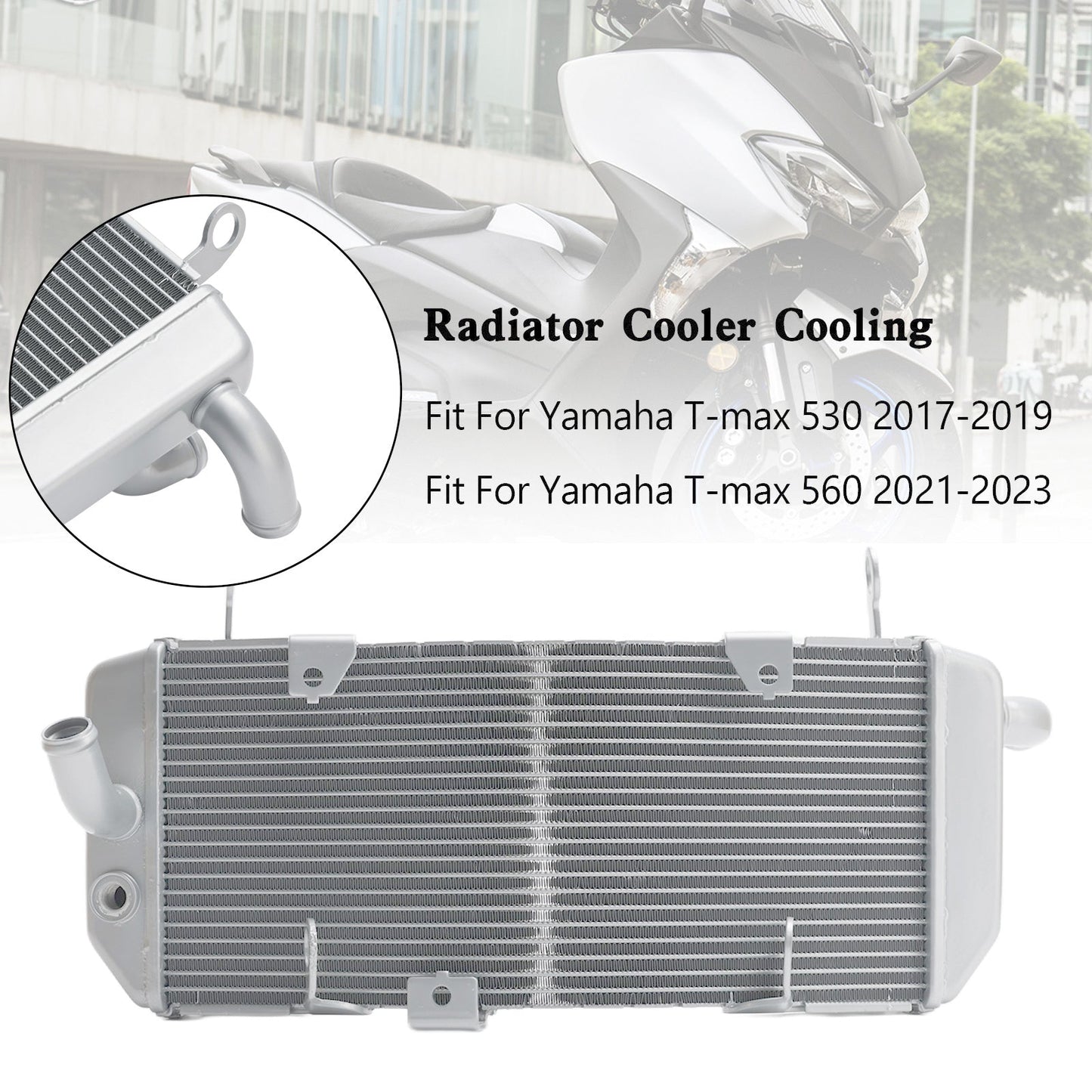 Radiateur de refroidissement en aluminium argenté pour Yamaha Tmax 530 (2017-2019) et T-max 560 (20-23)