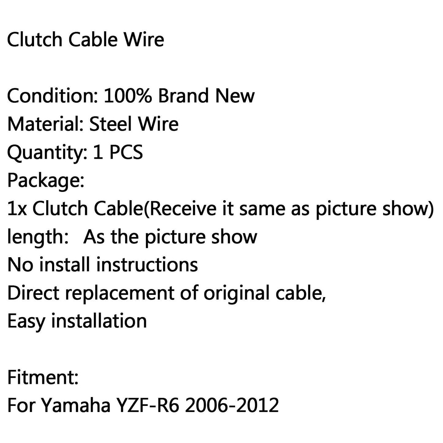 Cable de conexión del embrague de motocicleta para Yamaha YZF-R6 (2006-2012, 2008), color negro