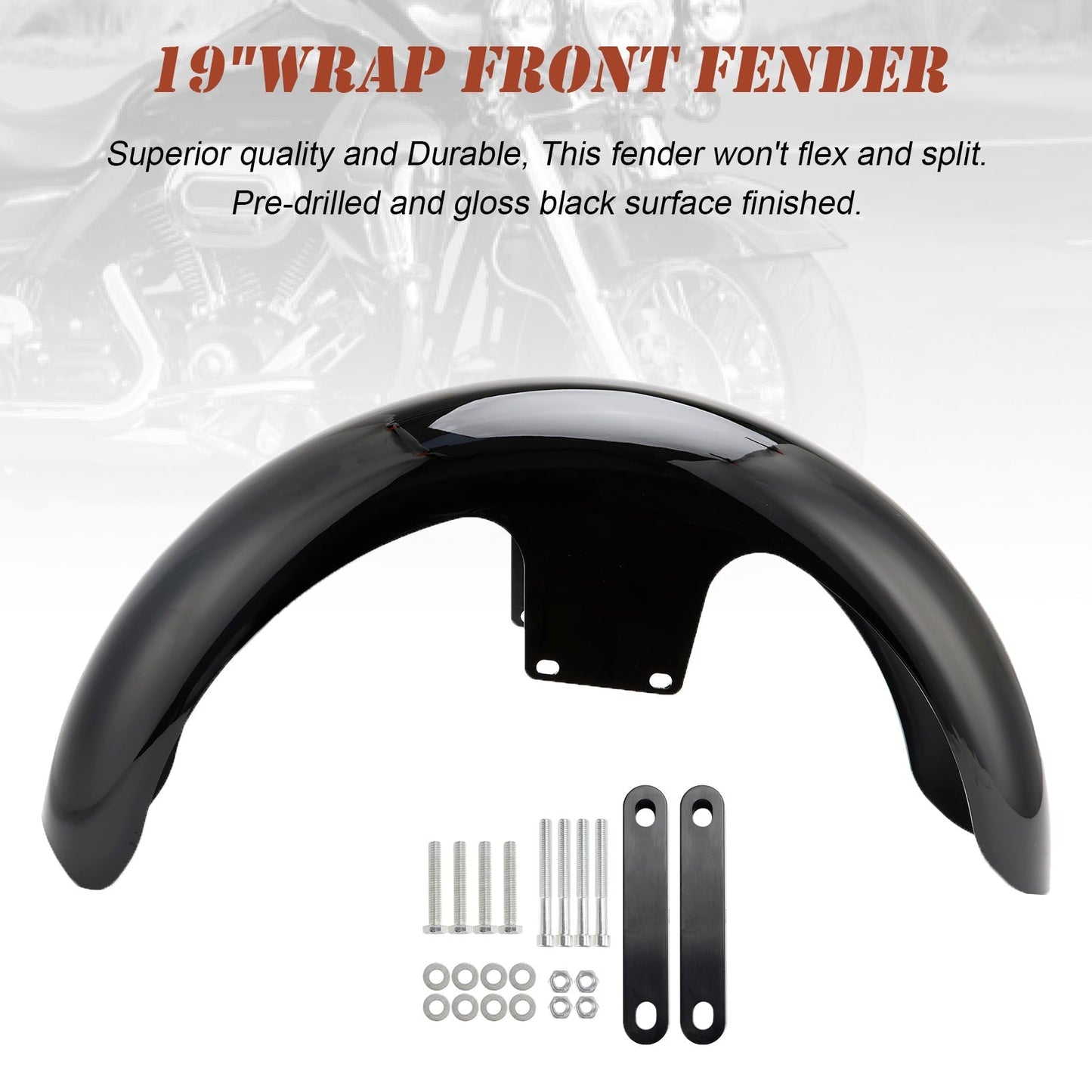 Garde-boue avant enveloppant ABS 19" Touring Electra Street Road Glide Baggers FLHT FLHR