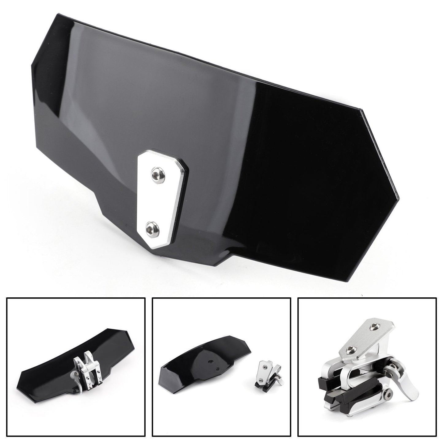 Déflecteur d'extension de pare-brise réglable noir pour Honda, Yamaha et Suzuki