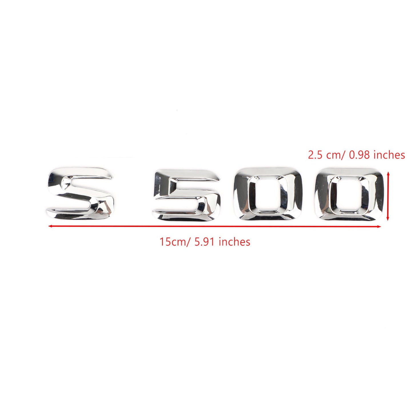 Emblème de coffre arrière, plaque signalétique, lettres et chiffres, compatible avec Mercedes S500, chromé