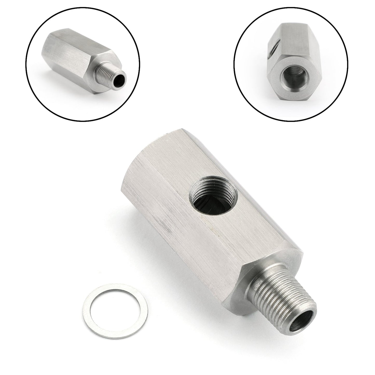 Adaptateur de capteur de pression d'huile 1/8" BSPT en T vers NPT pour conduite d'alimentation turbo