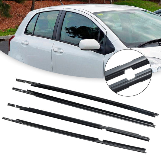 2005-2011 Toyota Yaris (NCP90, NCP91, KSP90, ZSP90) 4pcs Outer Door Glass Weatherstrip Moulding 68160-52110 68210-52110