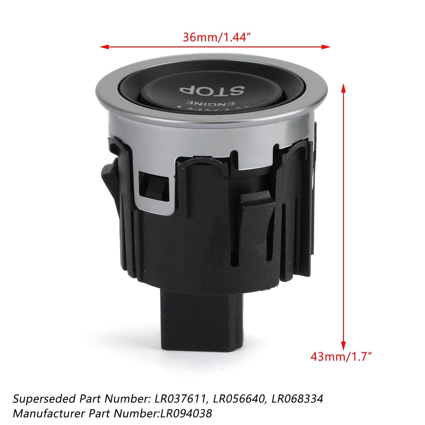 Couvercle de commutateur de bouton poussoir de démarrage et d'arrêt du moteur LR094038 pour Land Rover SPORT