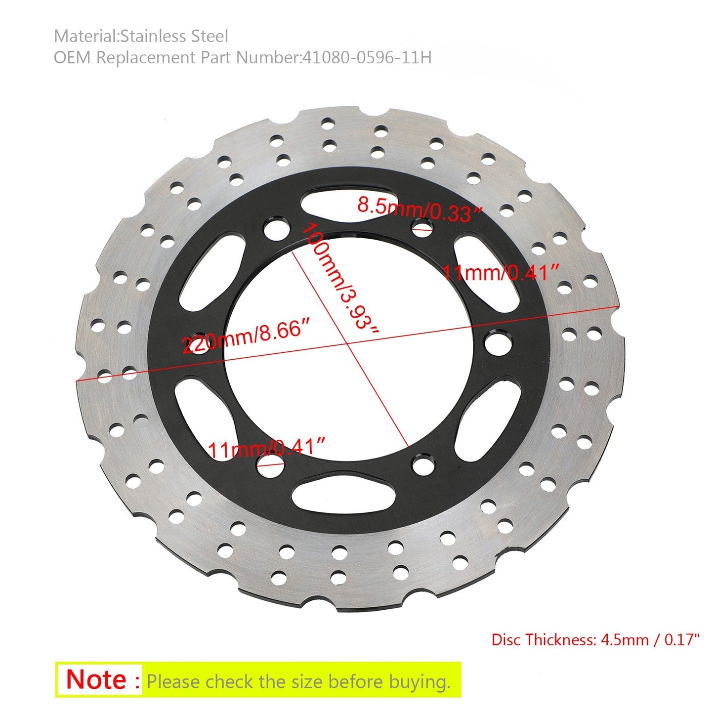 Disque de frein arrière pour Kawasaki Z 250 300 Ninja EX 250 RK EX 300 A 13-17