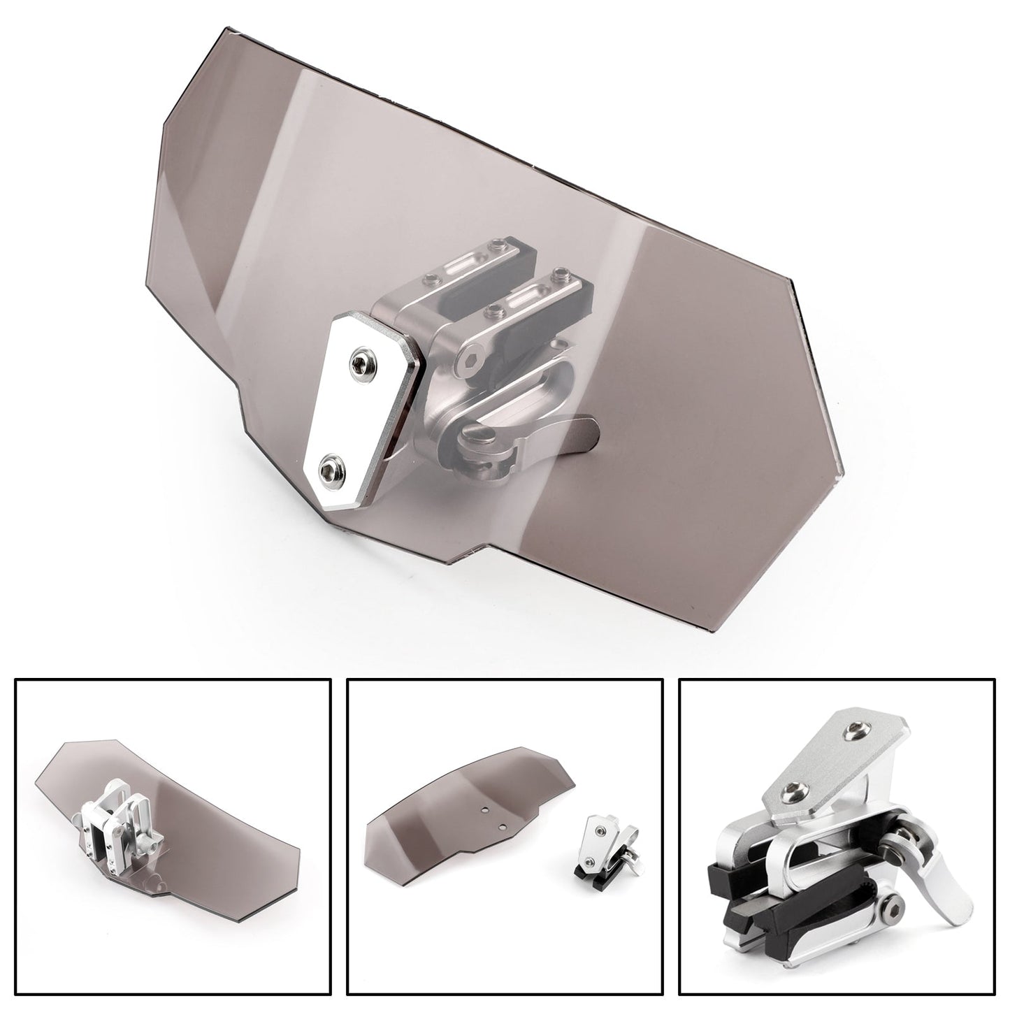 Déflecteur d'extension de pare-brise réglable pour Honda Yamaha, universel, fumé