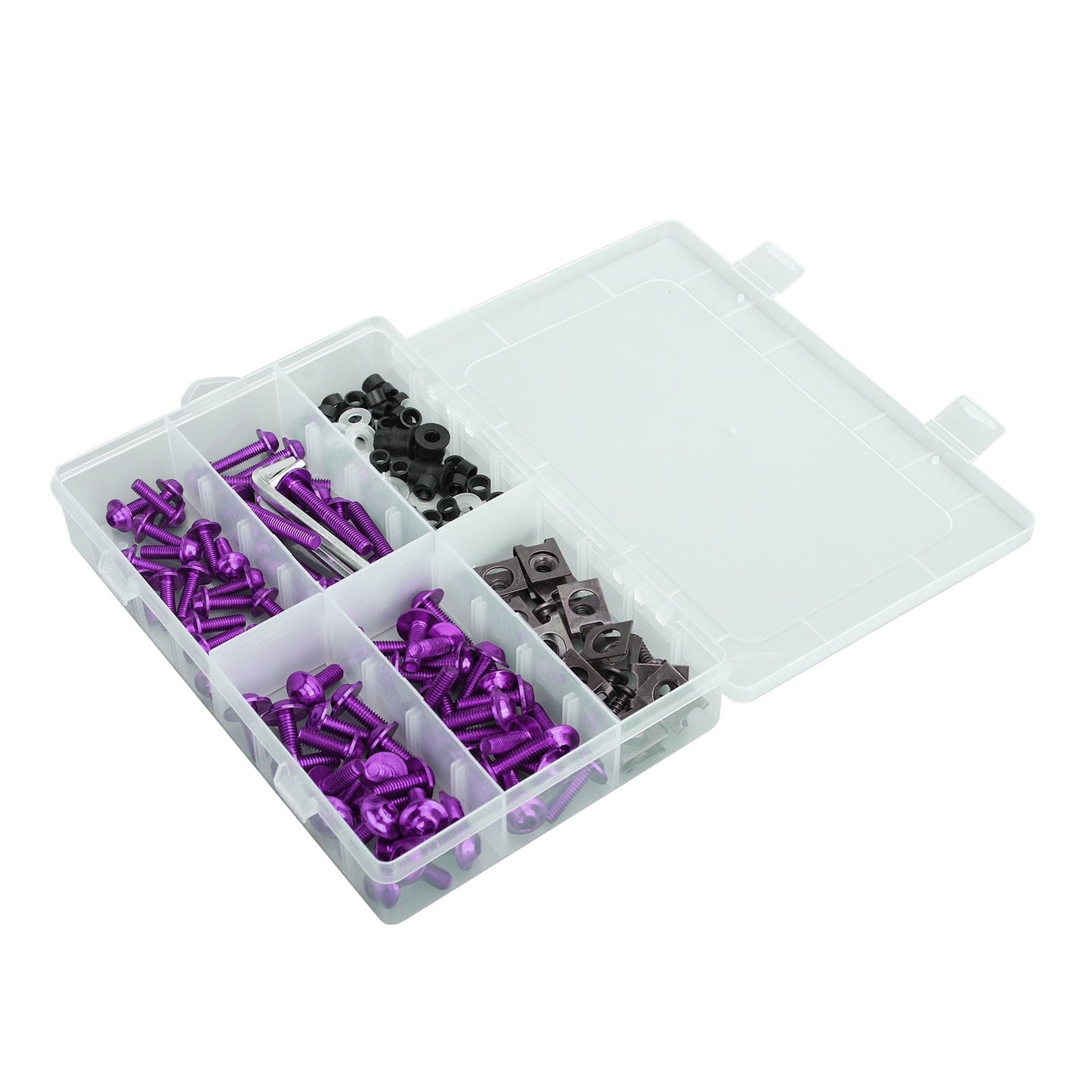Kit de 177 boulons de carénage de pare-brise de moto sport, vis de fixation violettes