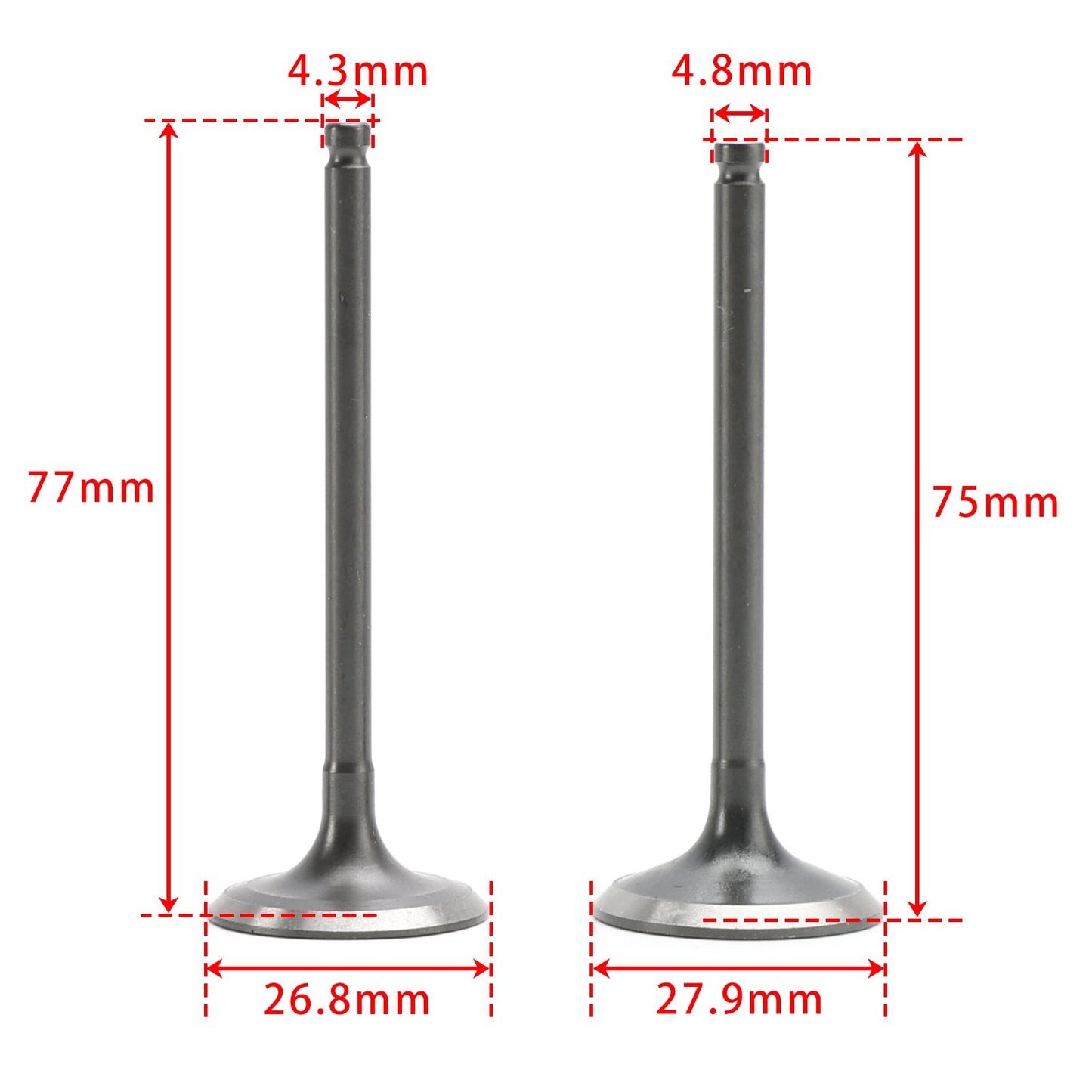 Soupape d'admission et d'échappement 5TA-12121-00 pour Yamaha WR450F et Yz450F et Yfz450