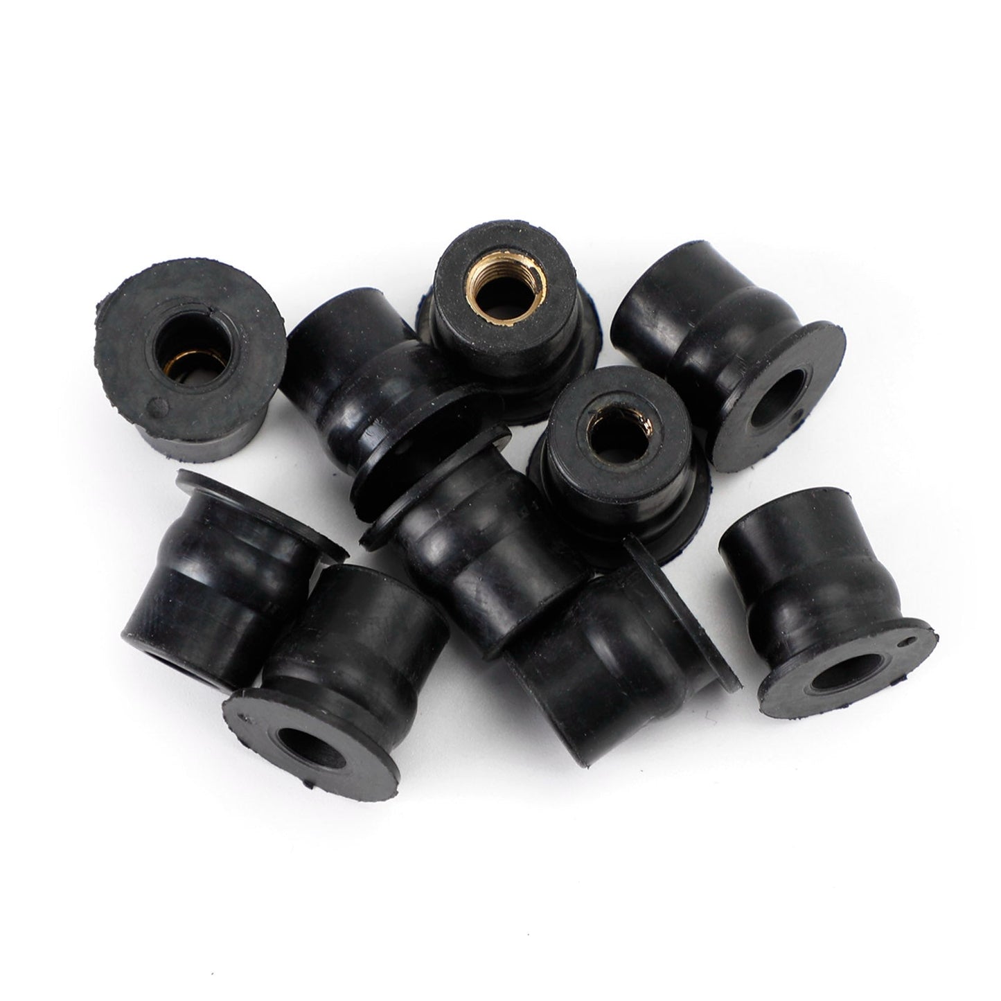 Lot de 10 écrous de puits en caoutchouc M6 pour pare-brise et carénage, écrous de puits de 6 mm adaptés aux trous de 13 mm