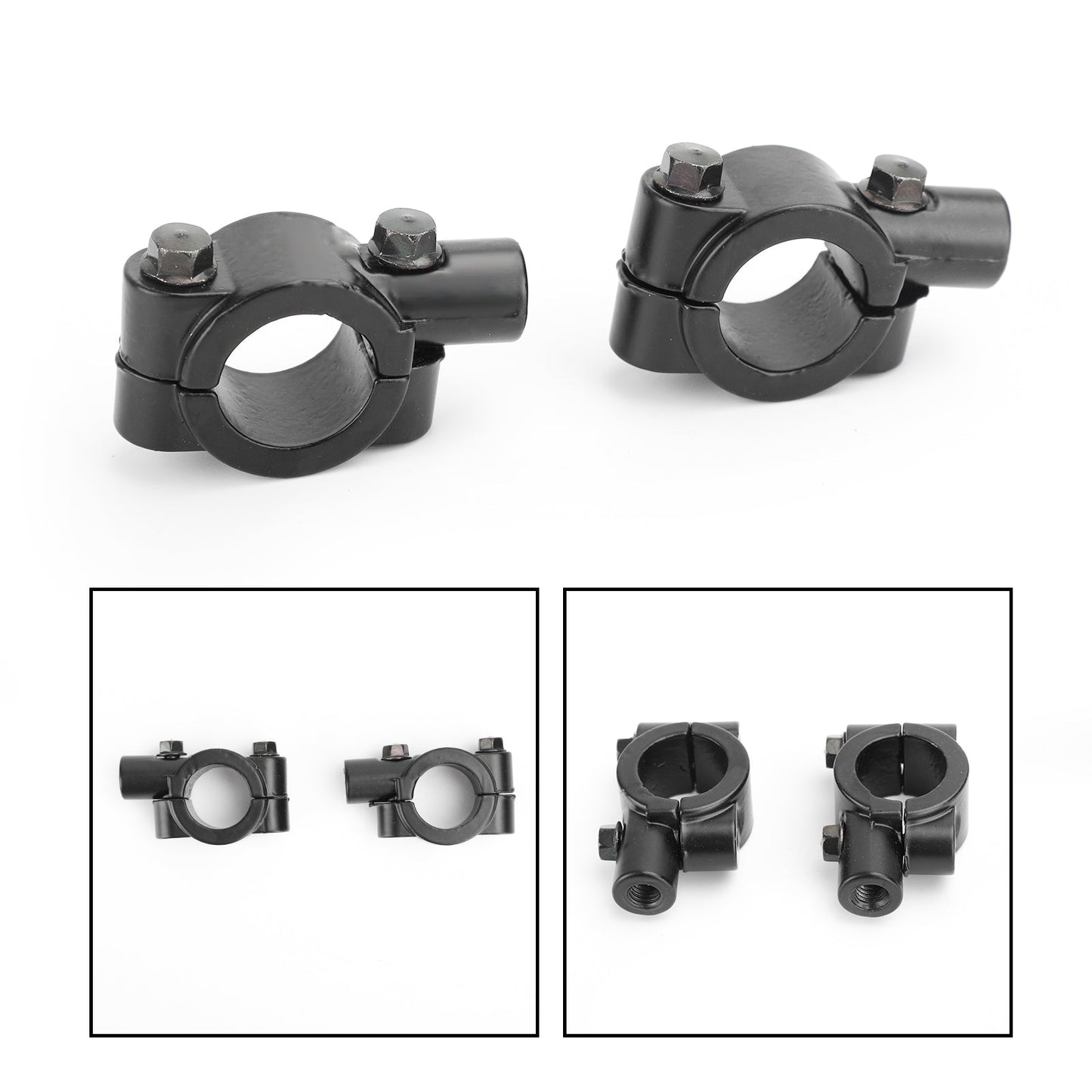 Adaptateur de rétroviseur de guidon de moto 7/8" avec support de fixation à pince 8 mm CW en aluminium