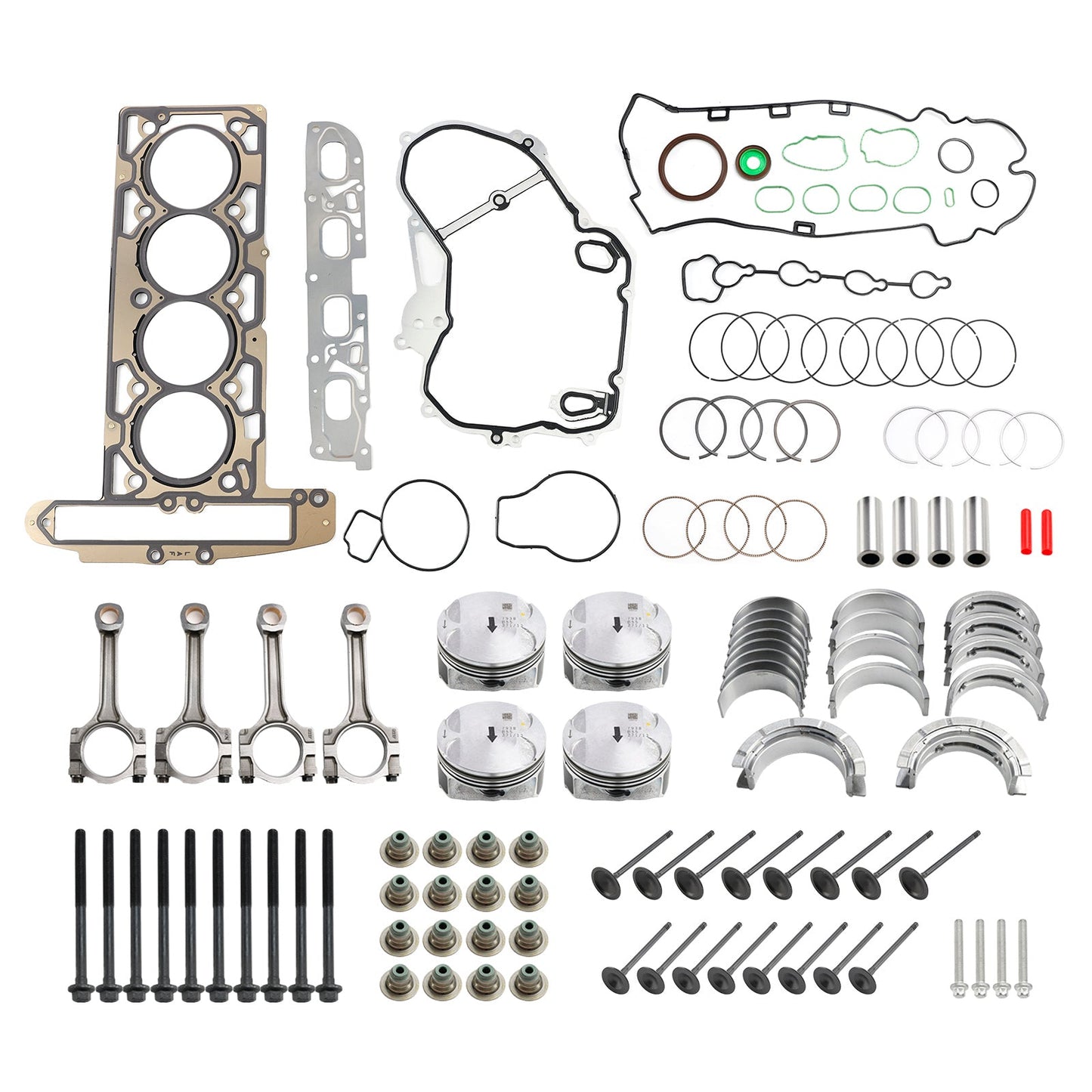 For Buick For Chevrolet For GMC 2.4L Engine Rebuild Overhaul Pistons Valves Seals Kit HS54874 HS26517PT