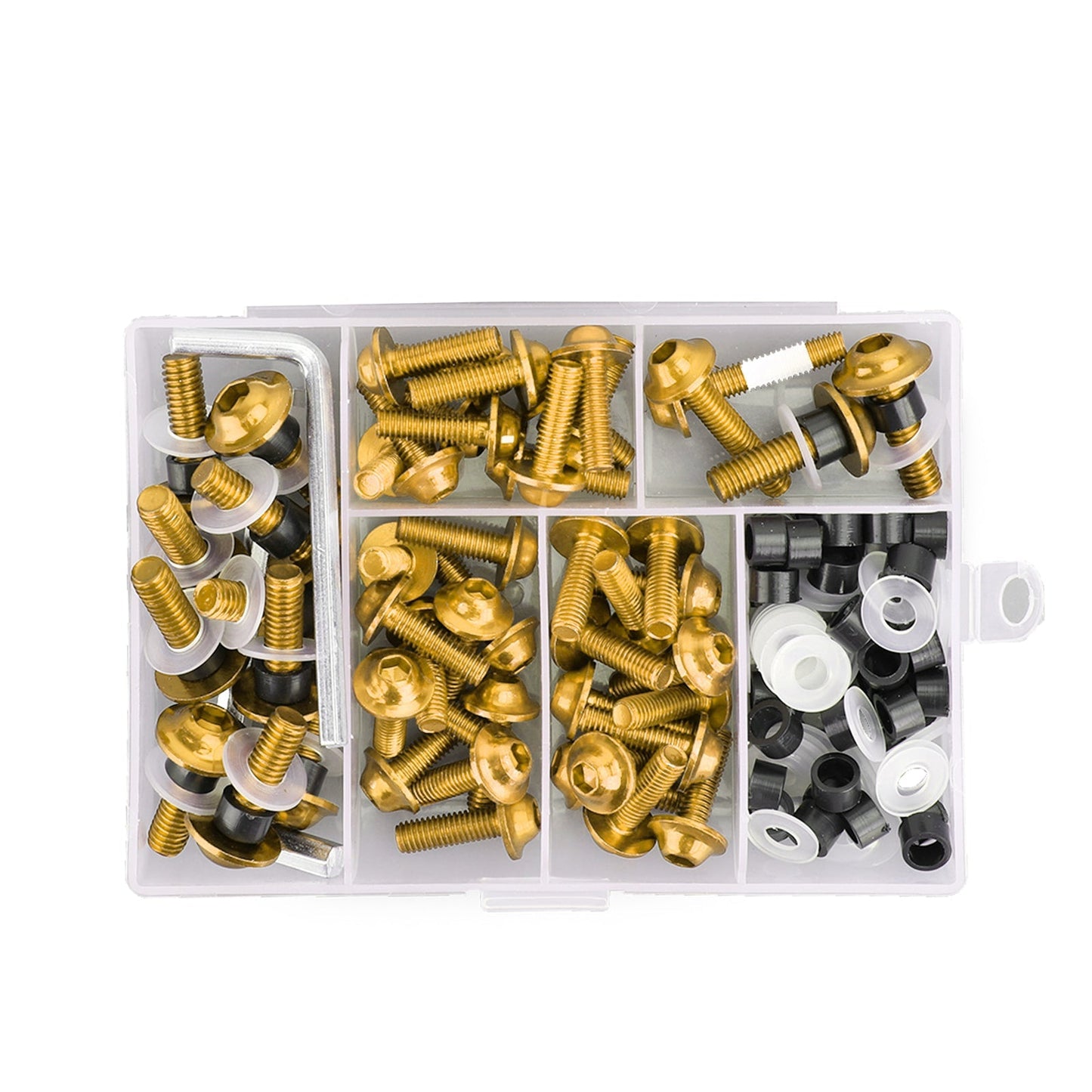 Kit de 158 boulons de carénage de pare-brise de moto de sport, clips de fixation, vis dorées
