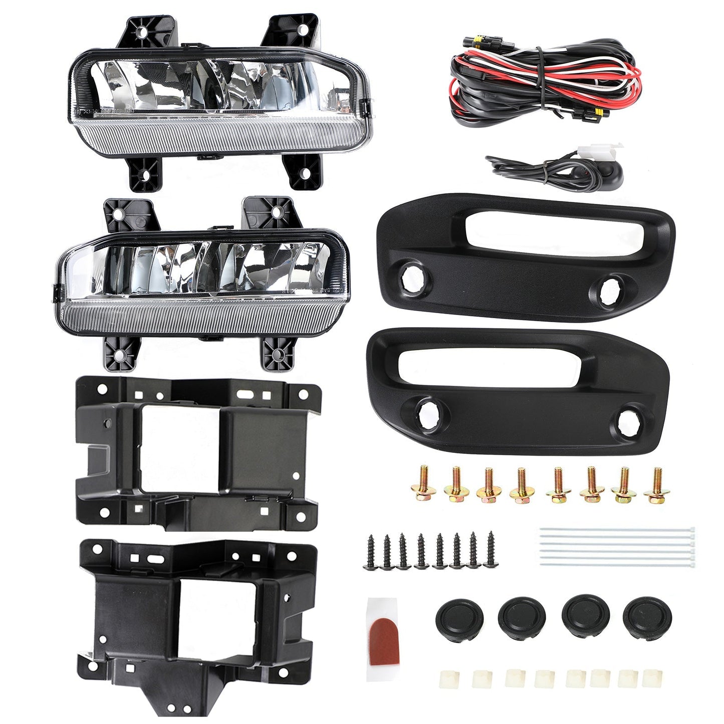 Support de câbles et interrupteur pour feux antibrouillard avant à DEL Dodge Ram 2500/3500 19-21 G : 68273291AB R : 68273292AB