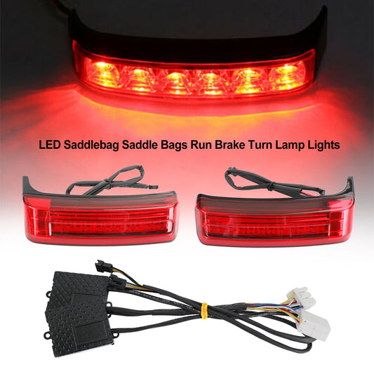 LED Saddlebag Saddle Bags Run Brake Turn L0 Lights For Touring 1996-2013 Assosary