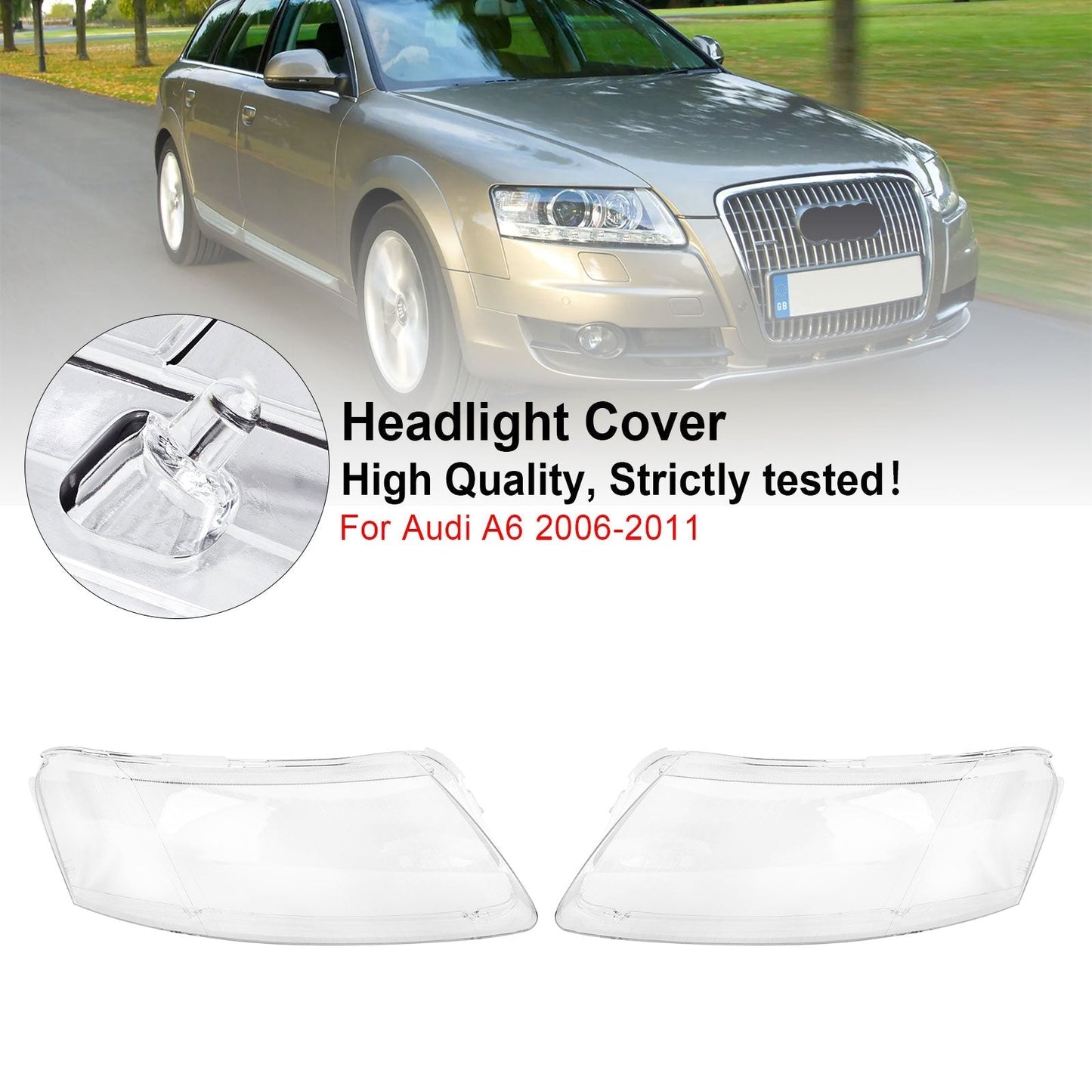 Coque de protection en plastique pour phares gauche et droit Audi A6 2006-2011 4F0941003/04