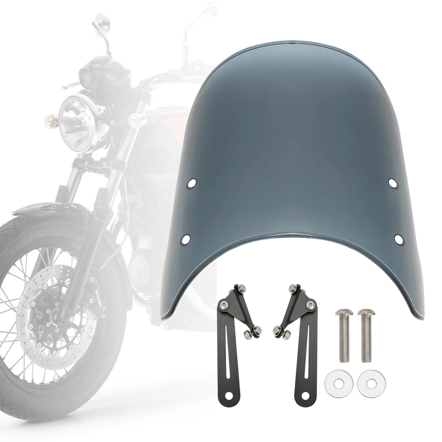 Pare-brise gris Bobber pour Moto Guzzi V7 Classic 16-23 et V9 18-23