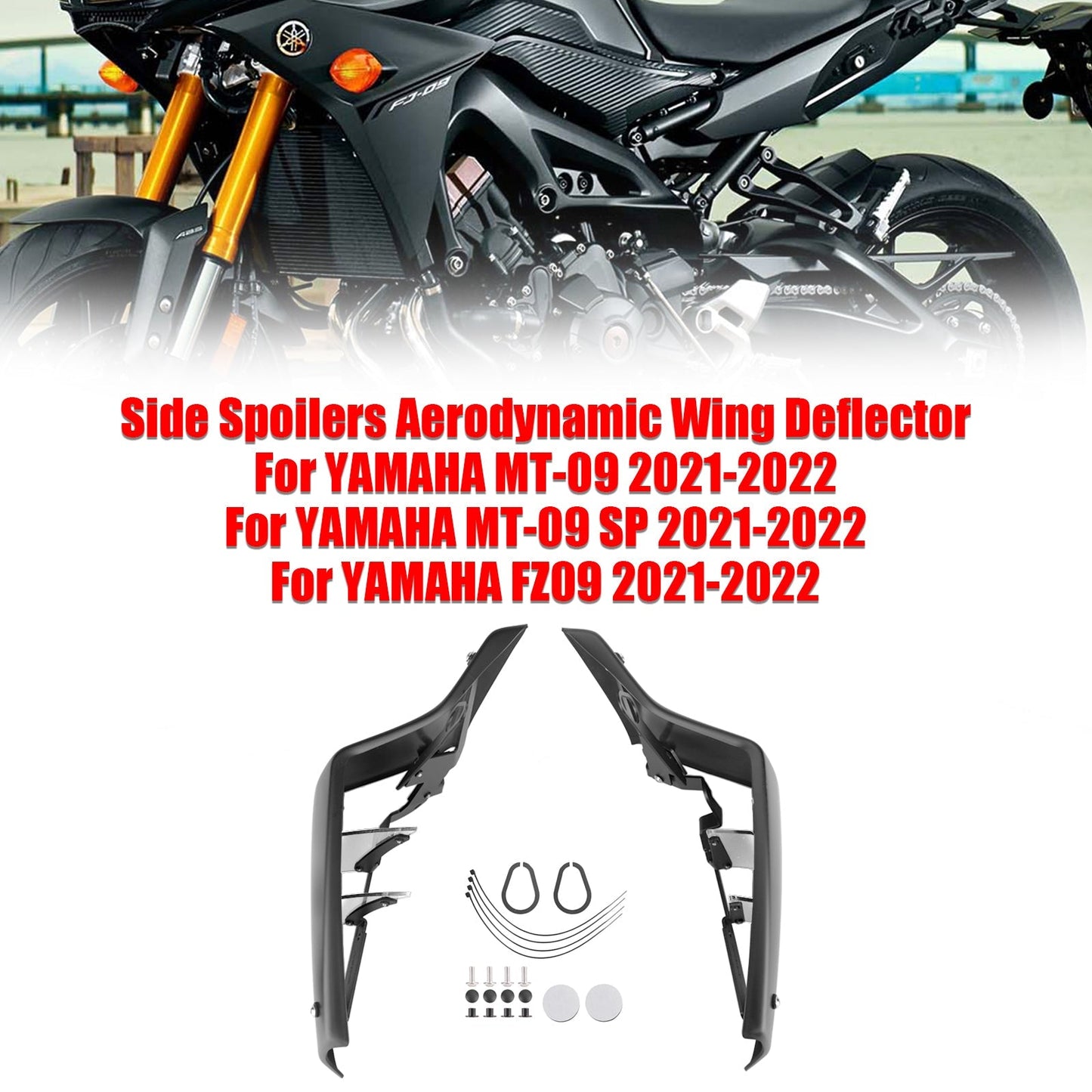 Déflecteurs d'ailes aérodynamiques latéraux pour YAMAHA MT-09 SP FZ09 2021-2022