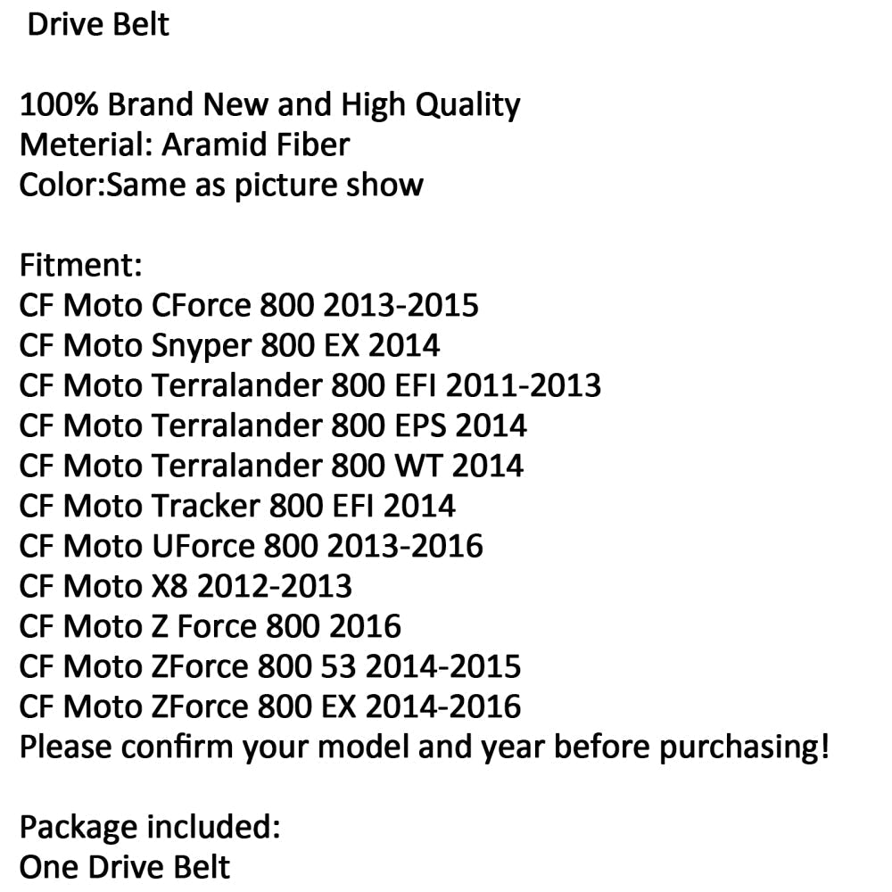 cfmoto CF800 CFORCE800 Z8 X80 Transmission Belt Premium Drive Belt