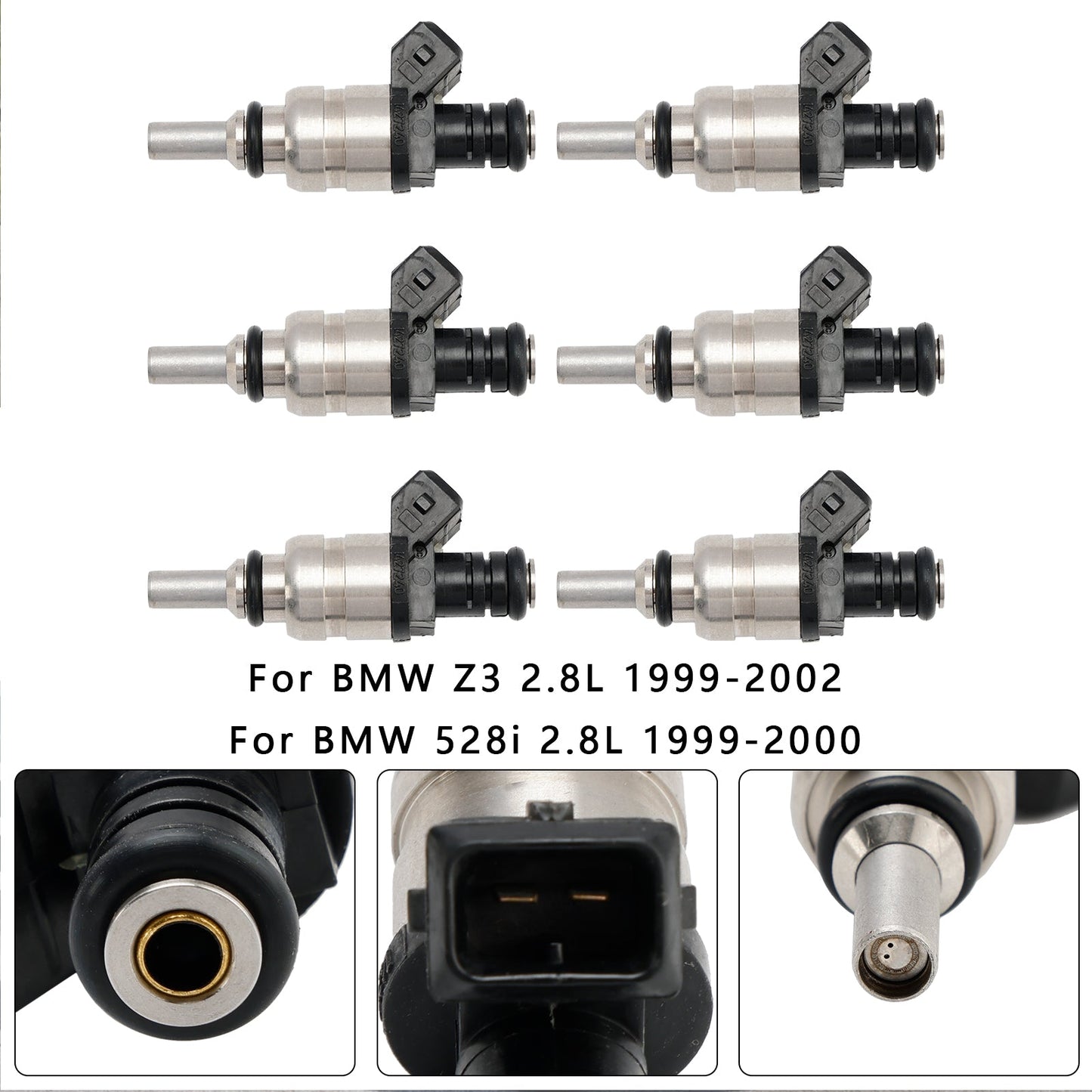 2000 BMW 323Ci 2.5L 6Pcs #13537546244 1427240 7546244 Fuel Injector