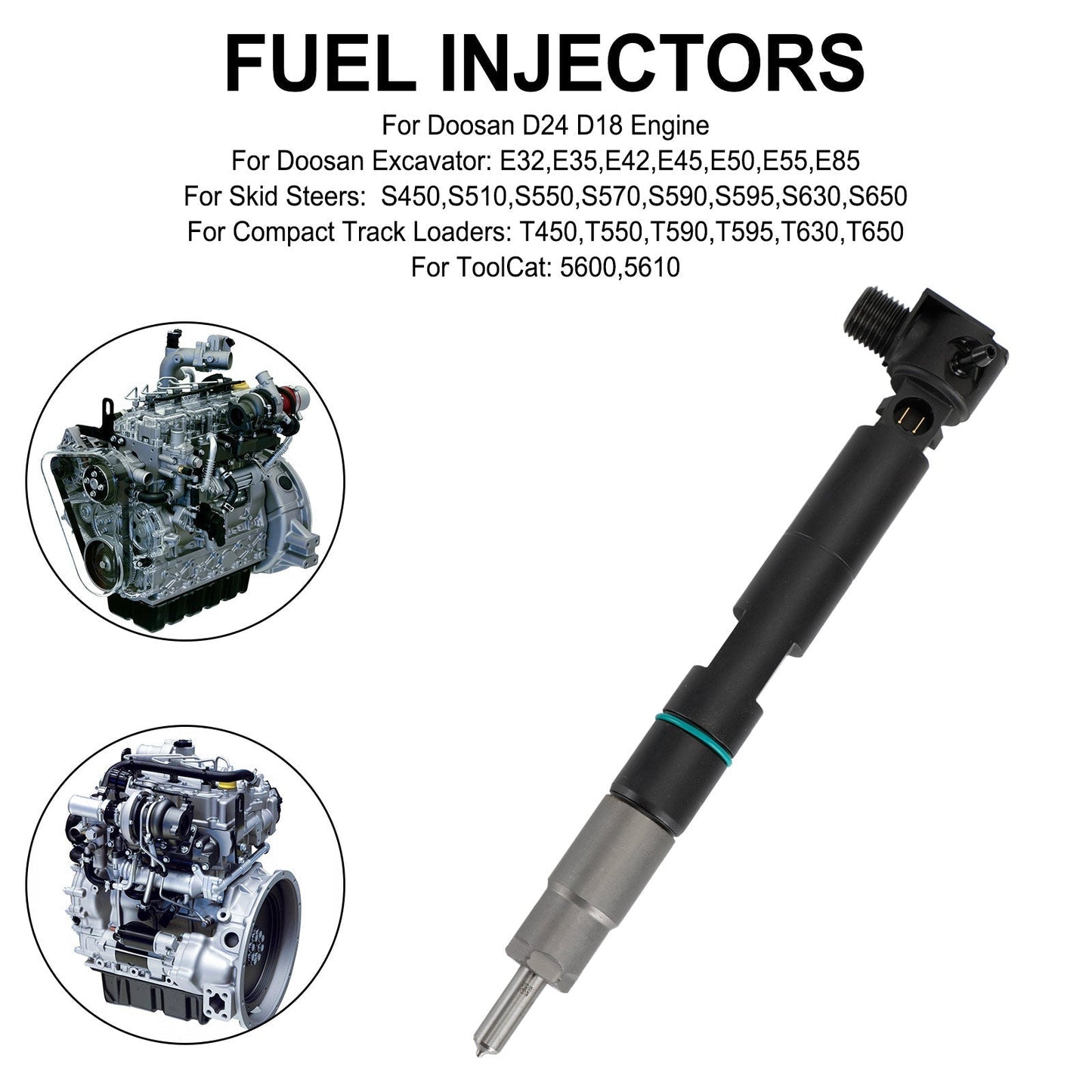 28337917 400903-00074D 7275454 4 inyectores de combustible compatibles con Bobcat y Doosan D24 D18 Motor FedEx Express