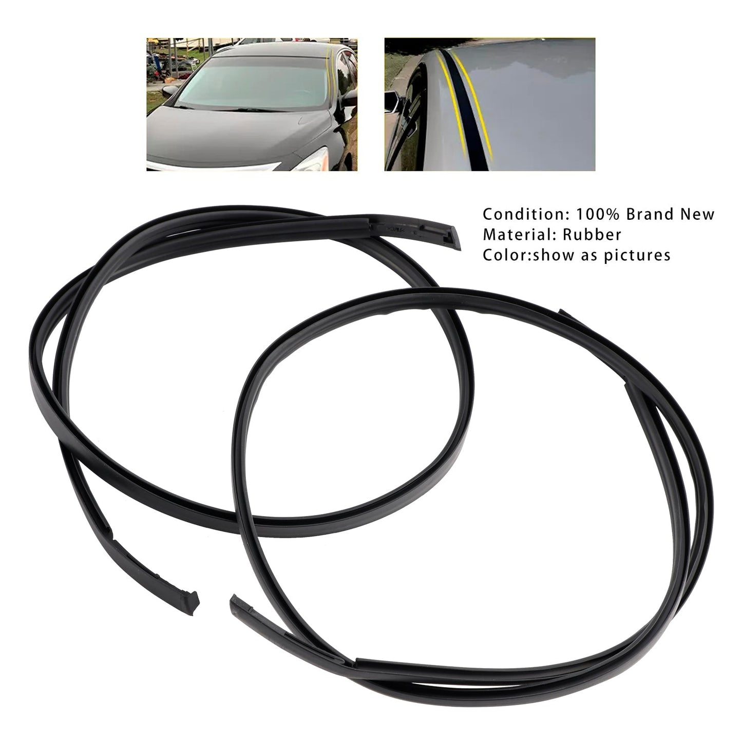 2013-2018 Nissan Altima 2Pcs Roof Drip Molding Trim Left & Right Side Rubber 73853-3TA0A